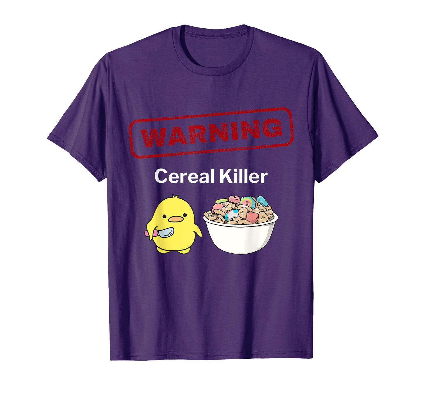 Funny Warning Cereal Killer Caution Cute Kawaii Anime Chick T-Shirt