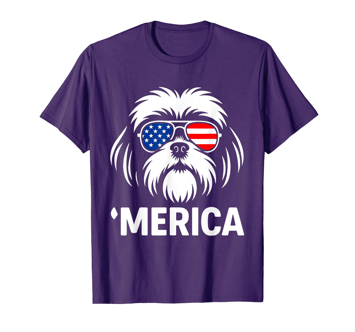 Shih Tzu Merica 4th of July Dog Patriotic Shih Tzu Mom Dad T-Shirt