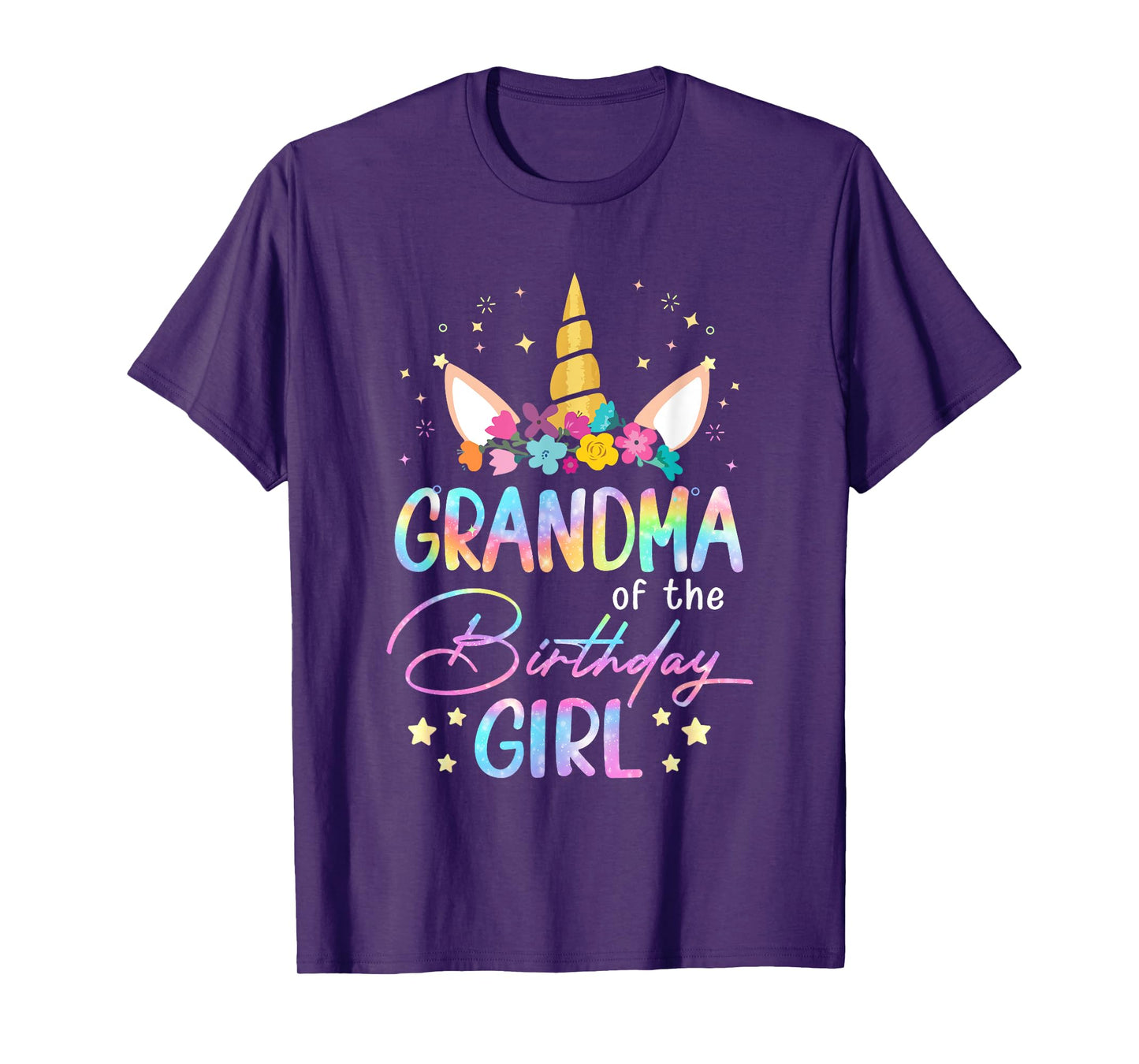Unicorn Grandma Of The Birthday Girl Unicorn Flower Birthday T-Shirt