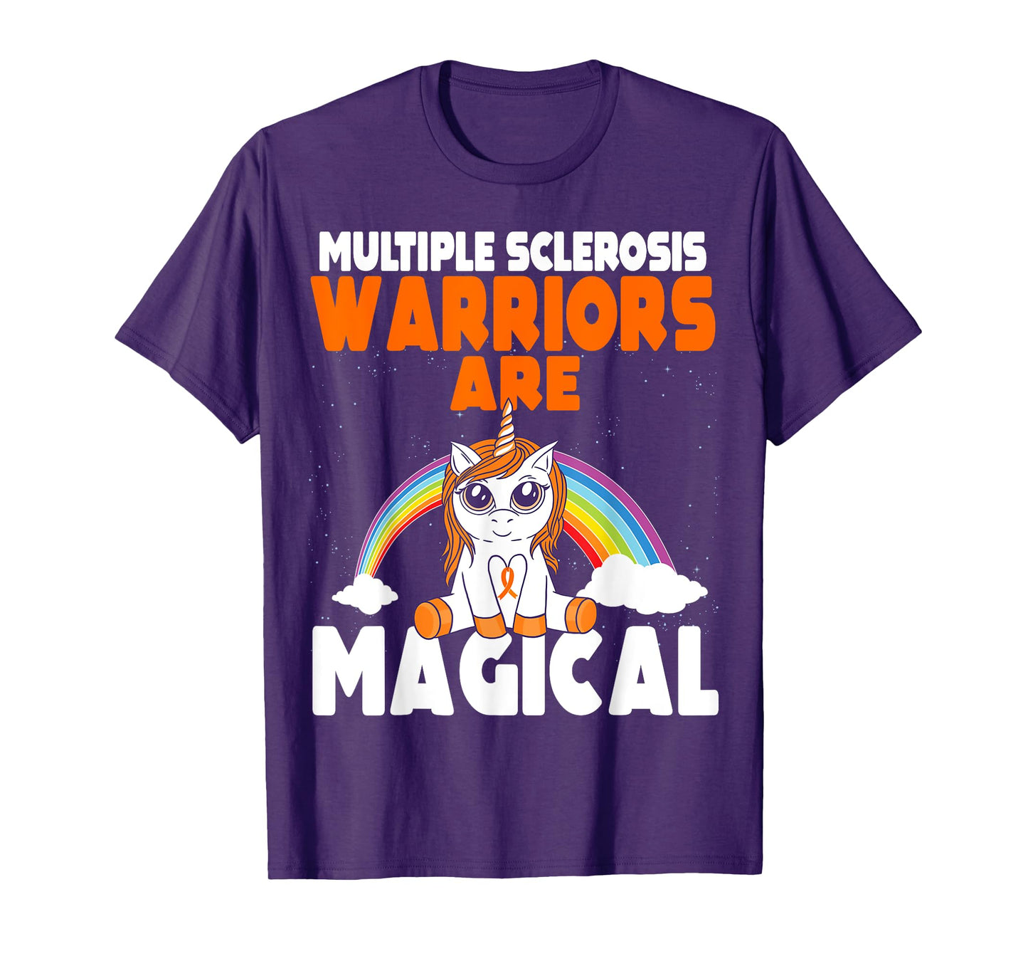 Multiple Sclerosis Awareness Orange Ribbon Magical Unicorn T-Shirt