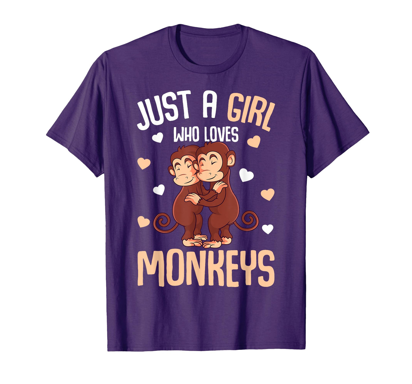Just A Girl Who Loves Monkeys Kids Girls Monkey T-Shirt