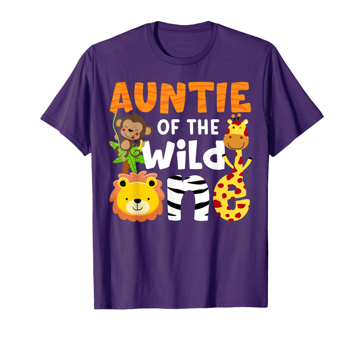 Auntie the Wild One Zoo Birthday Safari Jungle Animals Party T-Shirt
