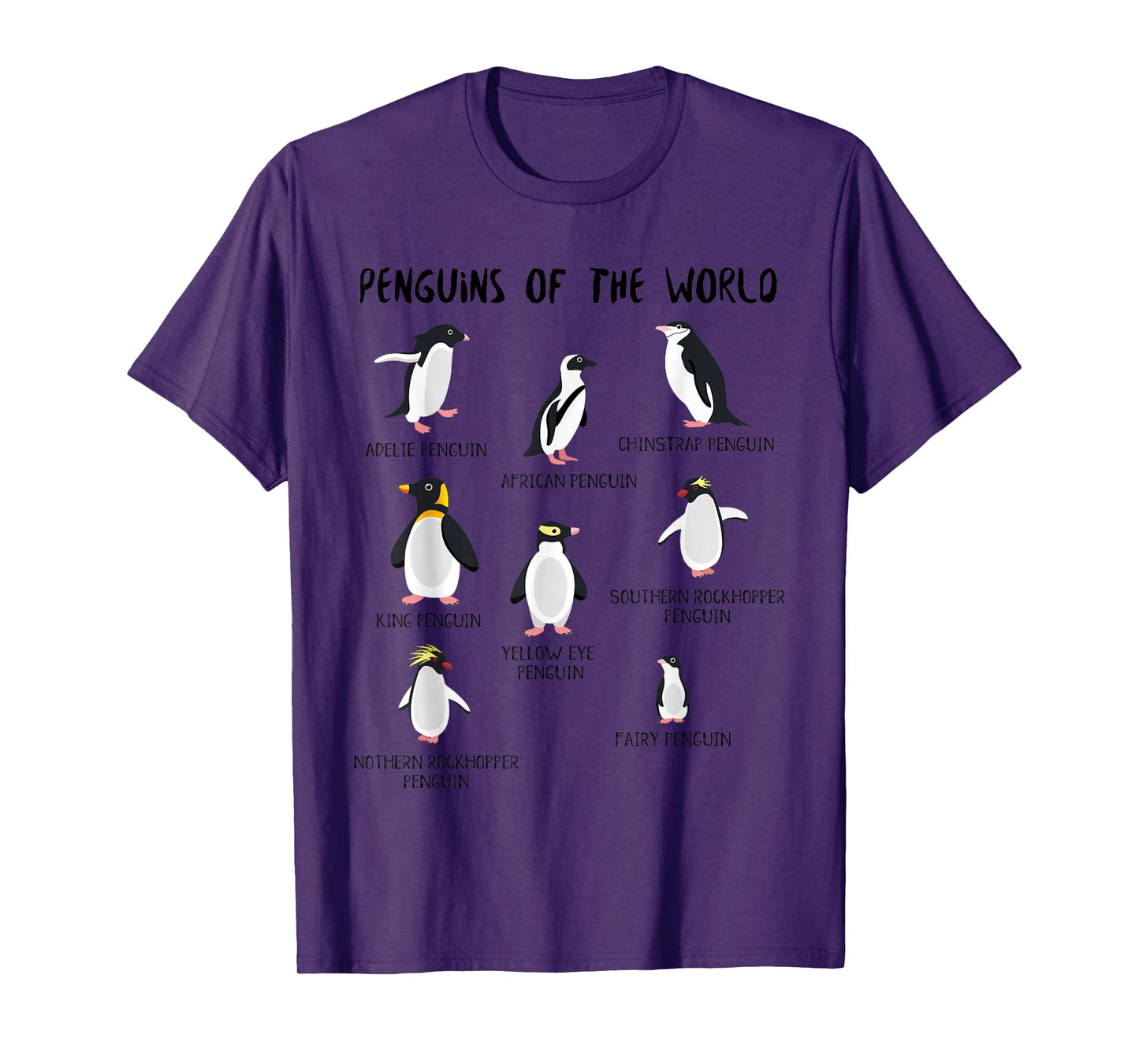 8 Rarest Penguins of the World - Funny Penguin Animals Lover T-Shirt