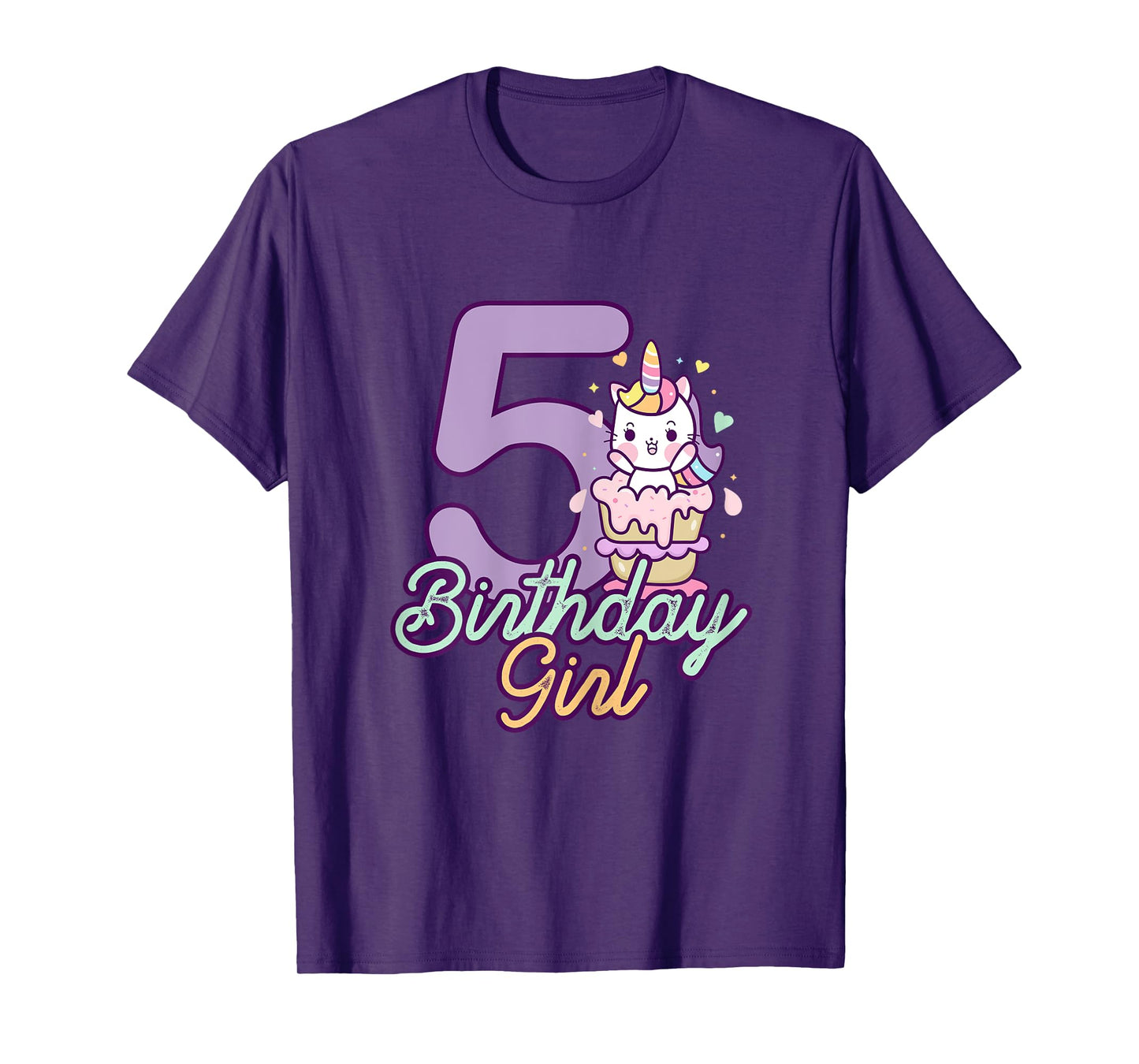5 Years Old Birthday Girl Gifts Unicorn 5th Birthday T-Shirt