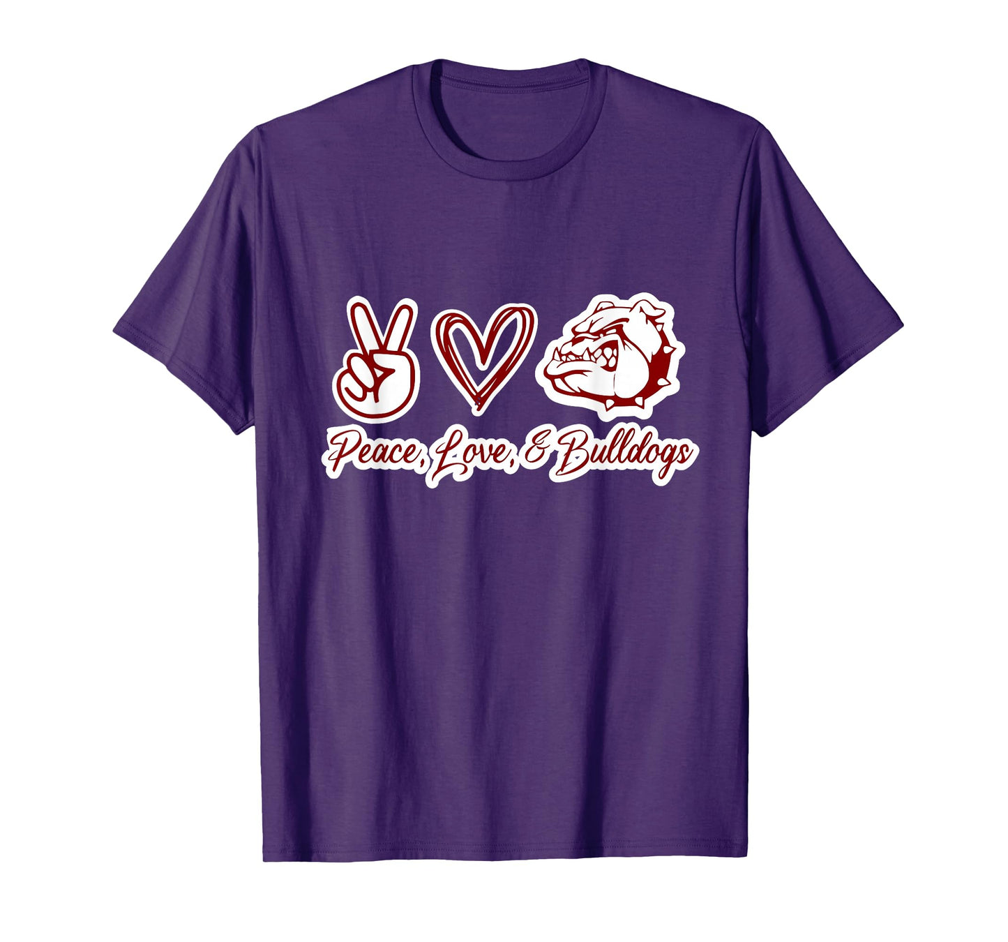 Peace love and bulldogs T-Shirt