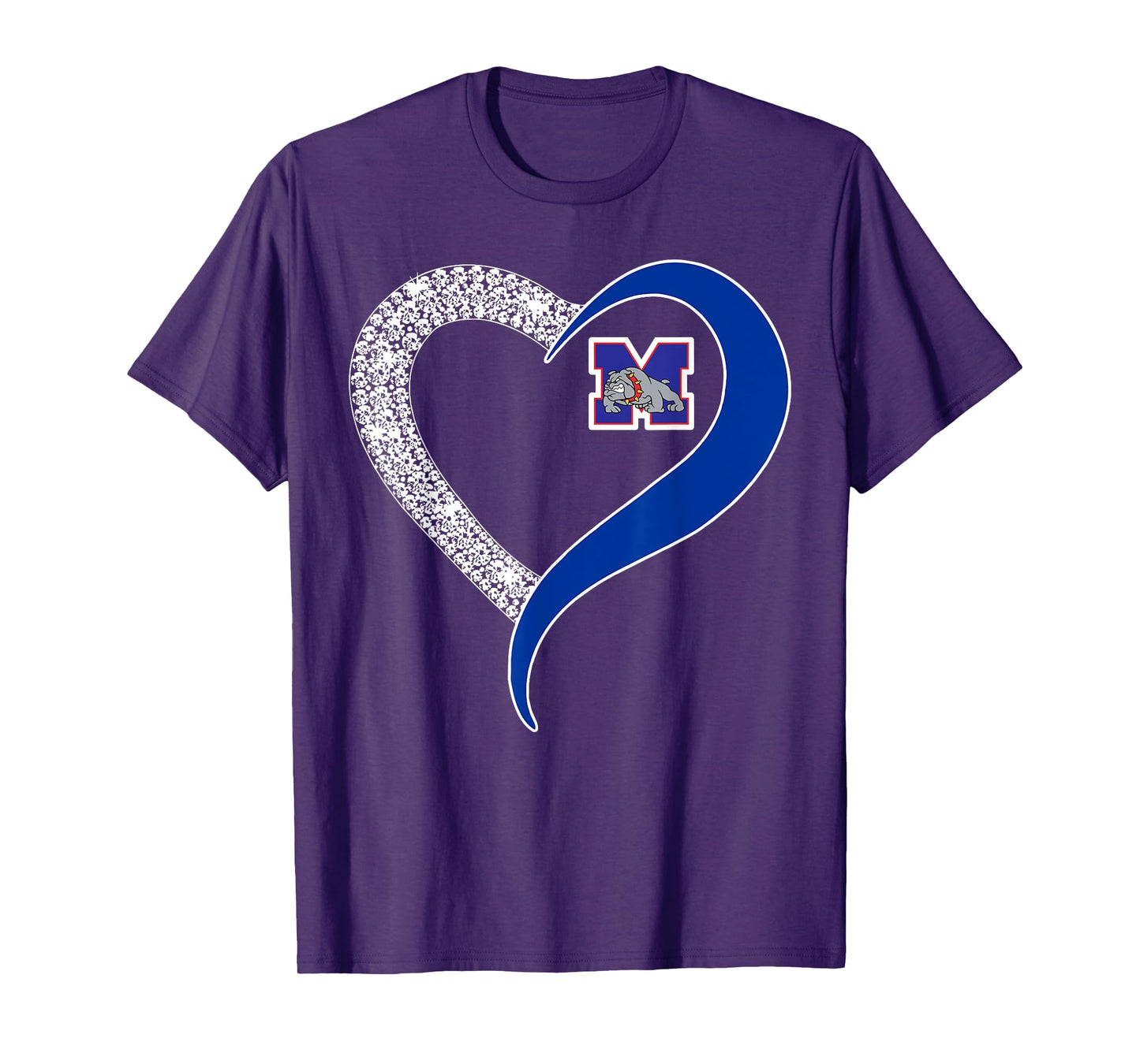 Mason Bulldogs Logo Diamond Heart HS T-Shirt