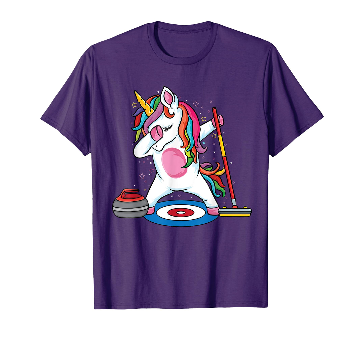 Magical Dabbing unicorn curling Player ice Sports Curling T-Shirt