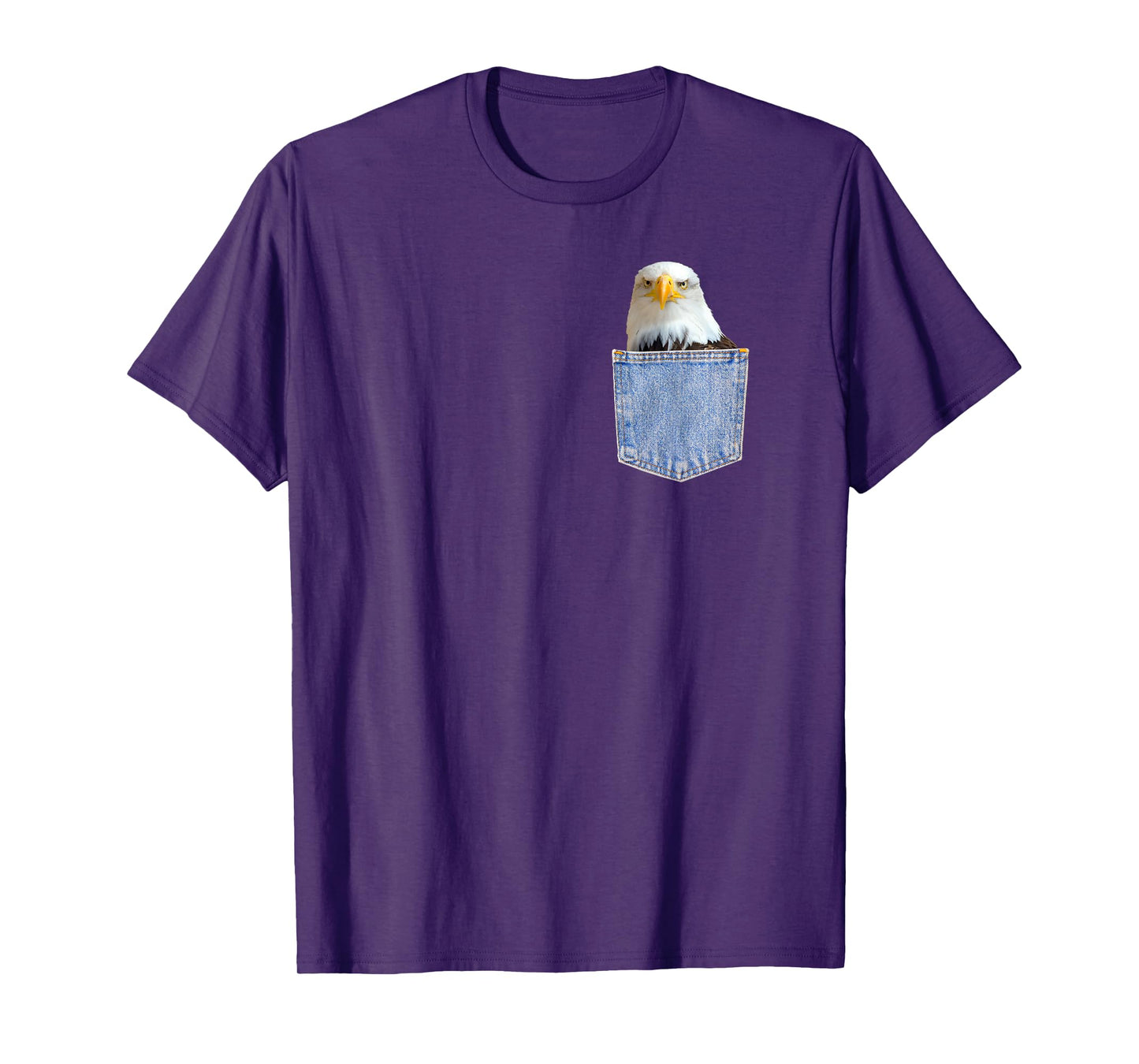 Freedom Patriotic Bald Eagle Pocket shirt Funny Bird Animal Women Kids Men T-Shirt