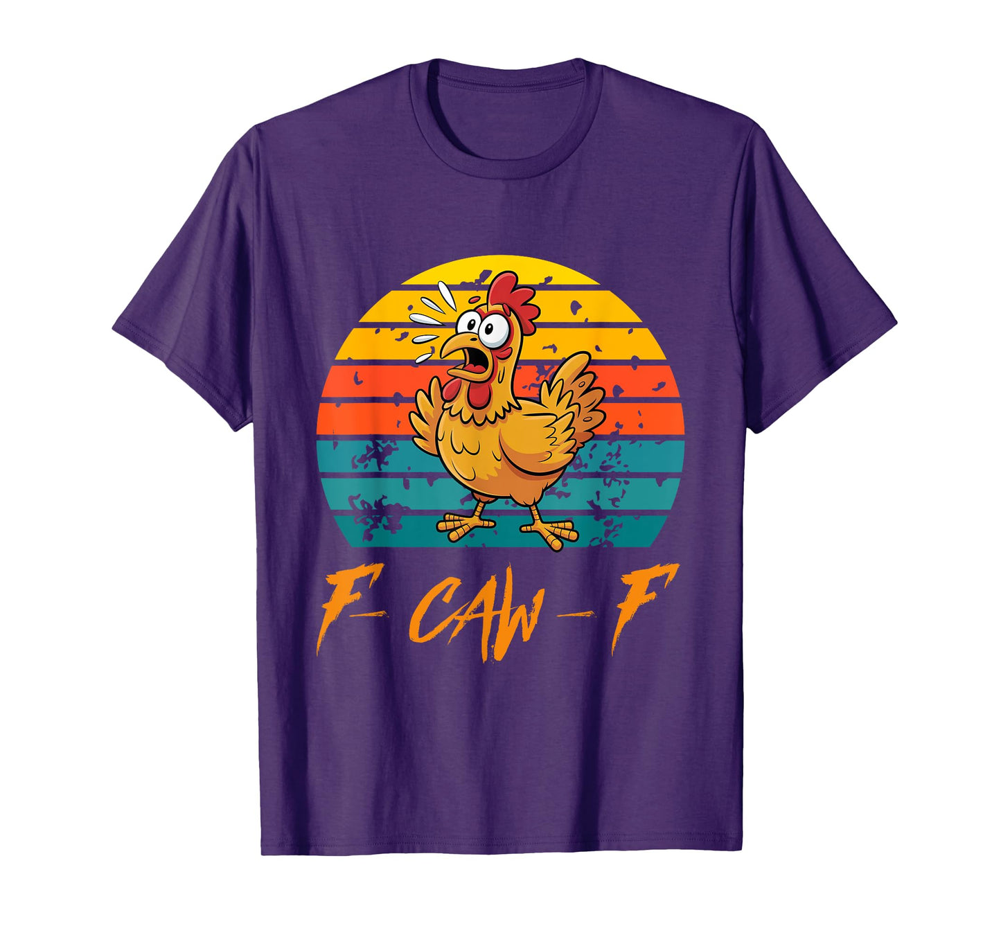 Funny F-Caw-F Chicken shirts, Sunset Vintage FCAWF Chicken T-Shirt