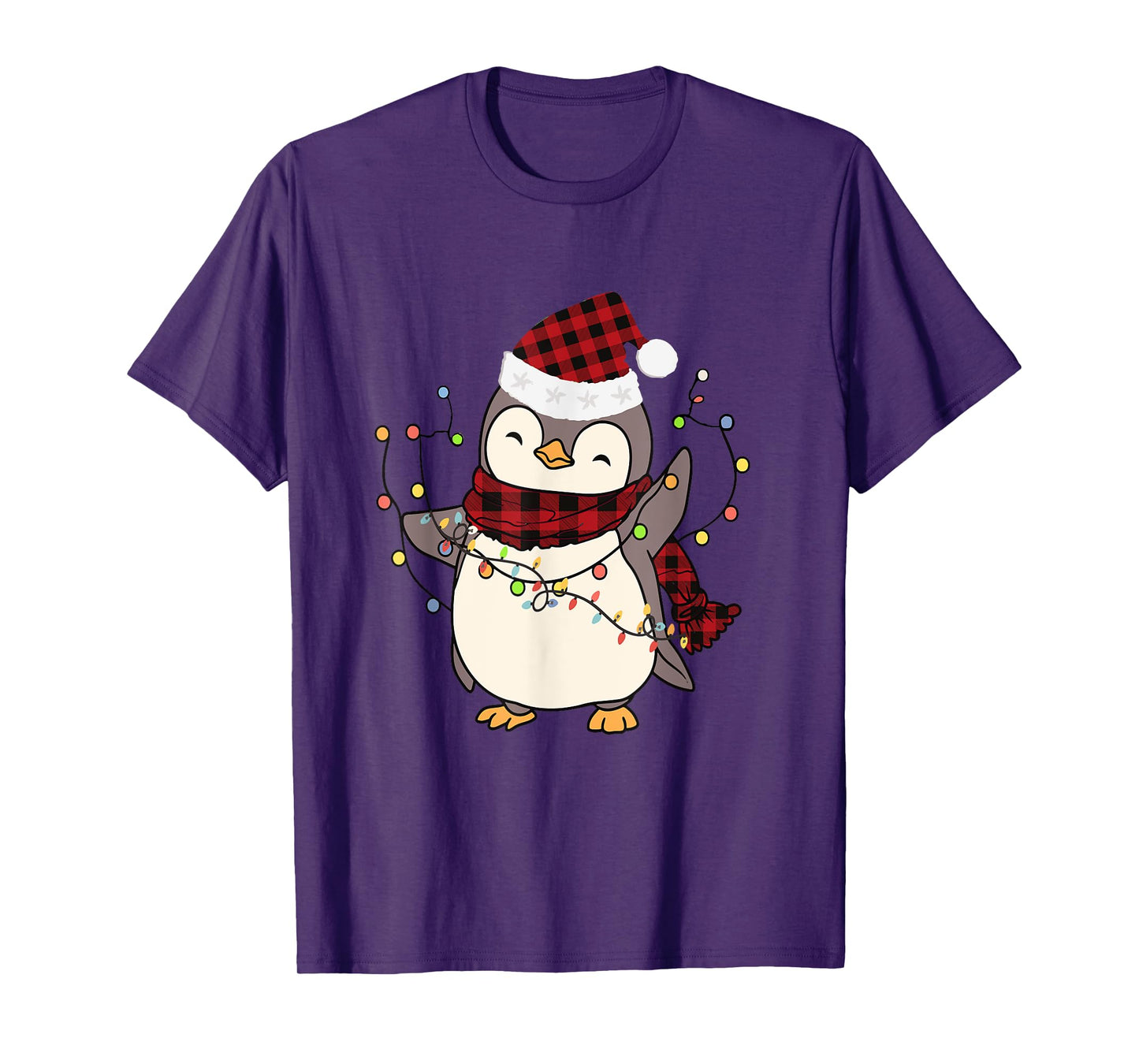 Penguin Santa Lights Christmas Pajamas Cute Penguins Xmas T-Shirt
