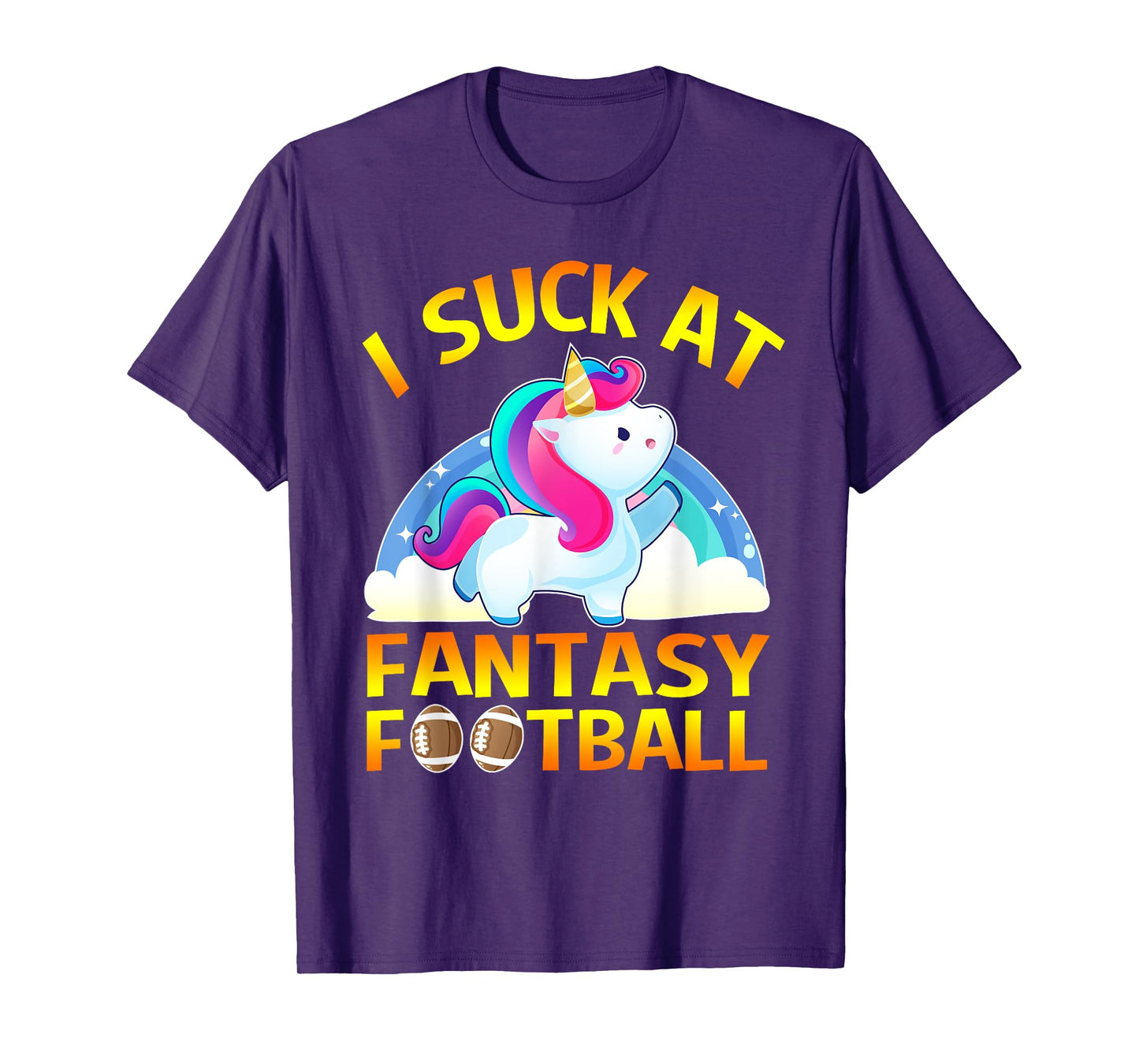 I Suck at Fantasy Football Loser Gifts Unicorn for Men T-Shirt