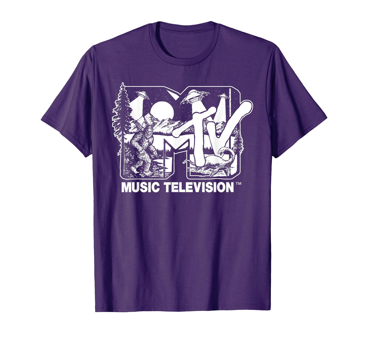 Mademark x MTV - Cryptid-Filled MTV Logo Feat. Bigfoot, UFO, & Nessie Sketch T-Shirt