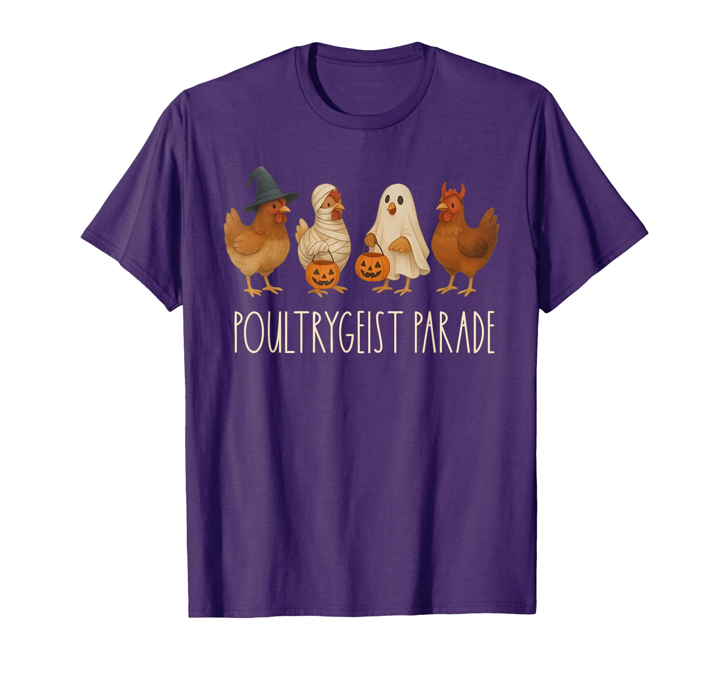 Funny Chicken Halloween Spooky Chicken Poultrygeist Parade T-Shirt