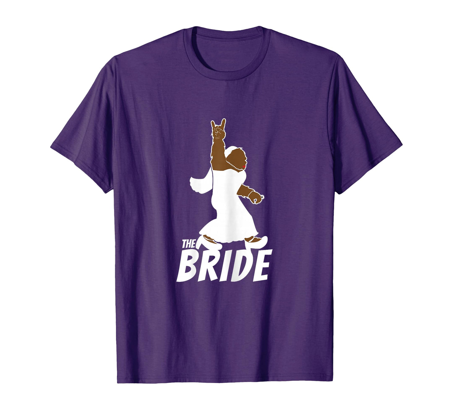 Funny Bigfoot Rock and Roll Wedding Party Gift for Bride T-Shirt