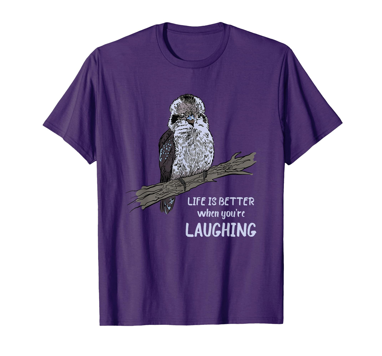 Australian Kookaburra Bird Ornithology Kookaburra Life Is Better T-Shirt - Unisex-Adults, Black, Small