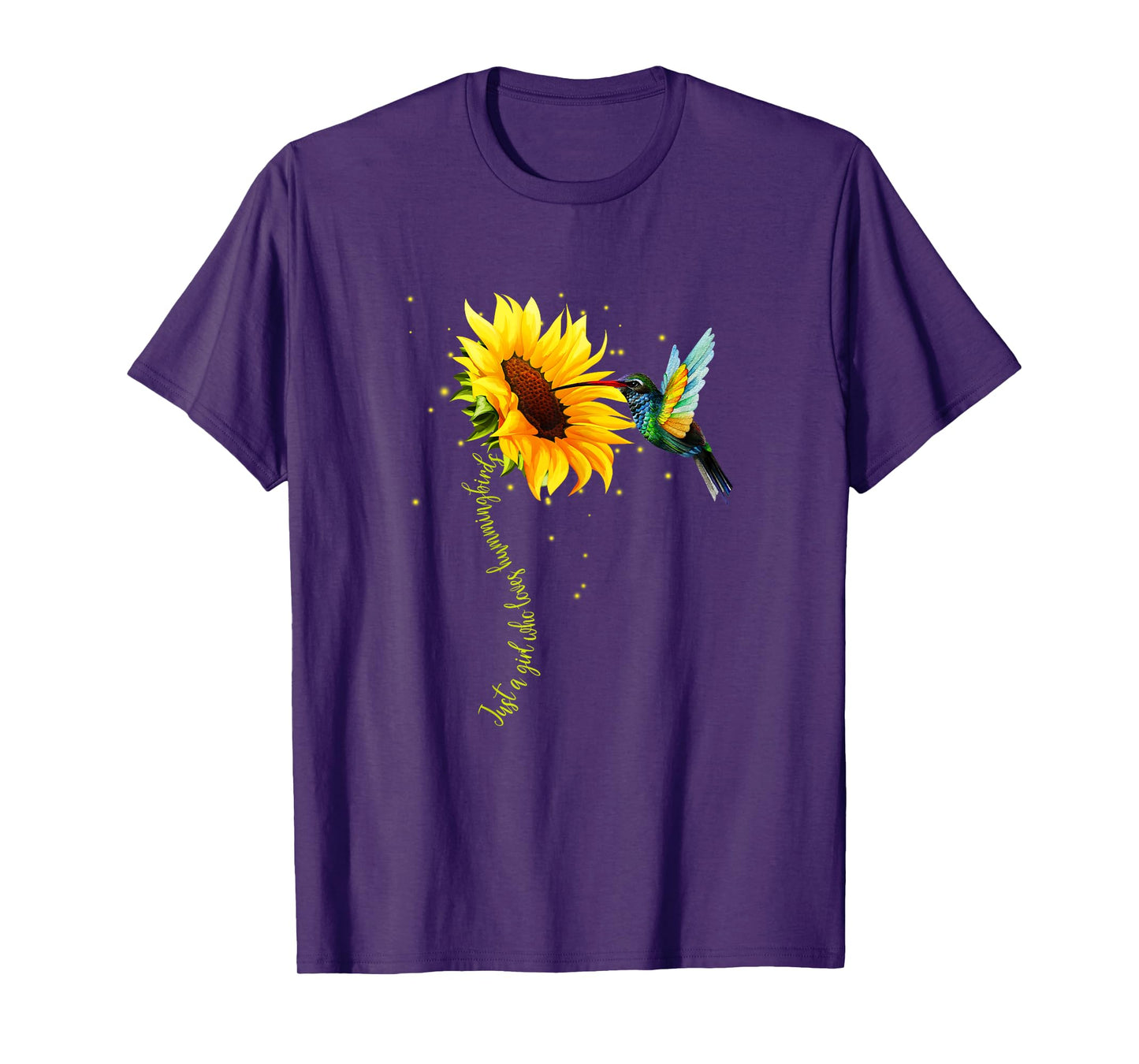 Just A Girl Who Loves Hummingbirds Shirt Bird and Sunflower T-Shirt