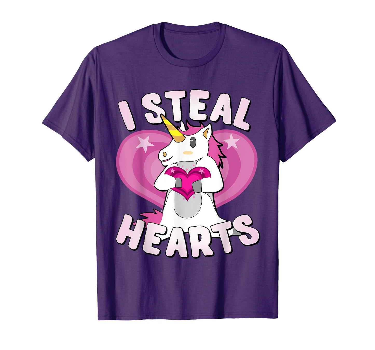 I Steal Hearts Unicorn Valentine's Day T-Shirt