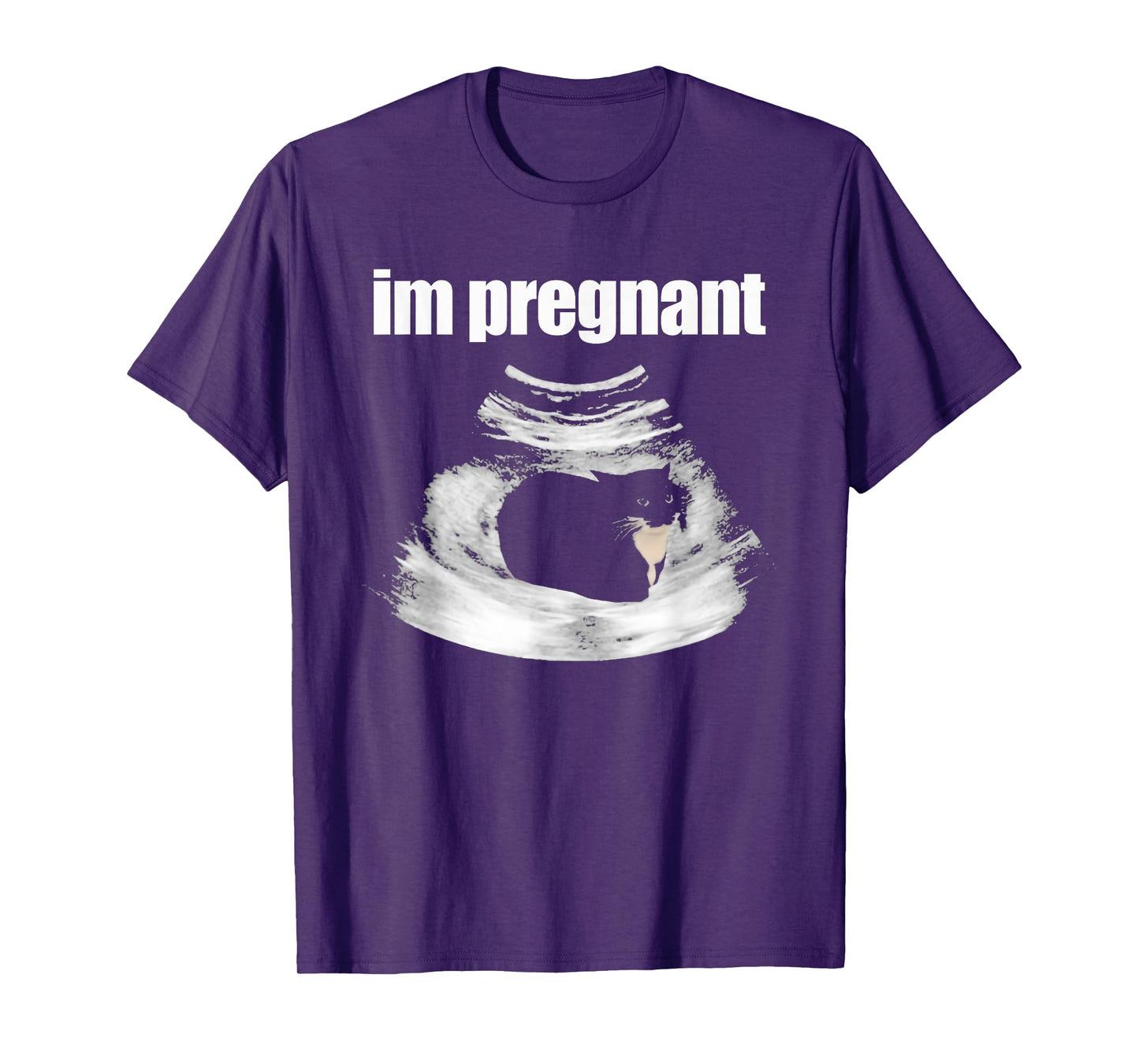 I’m Pregnant Cat Funny Cat Mom Pregnancy Black Kitten T-Shirt for Men Women
