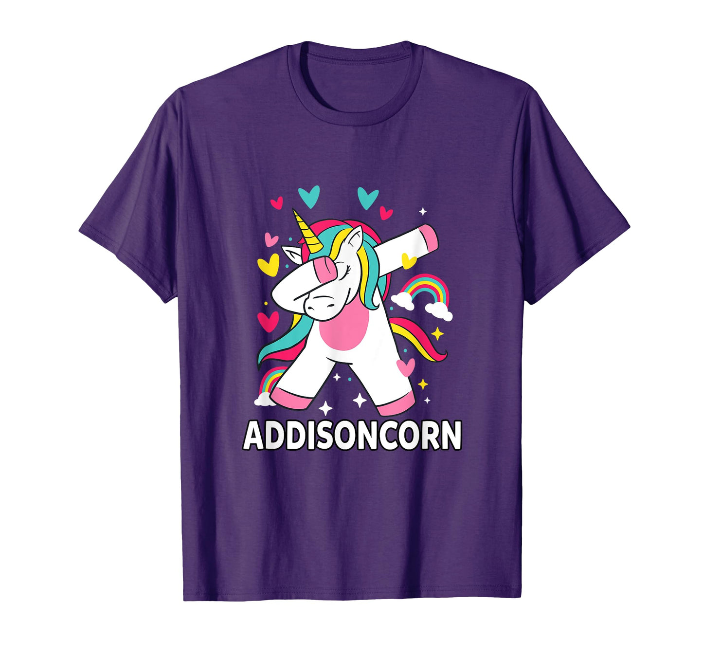 Addisoncorn Personalized Name Dabbing Unicorn Addison T-Shirt
