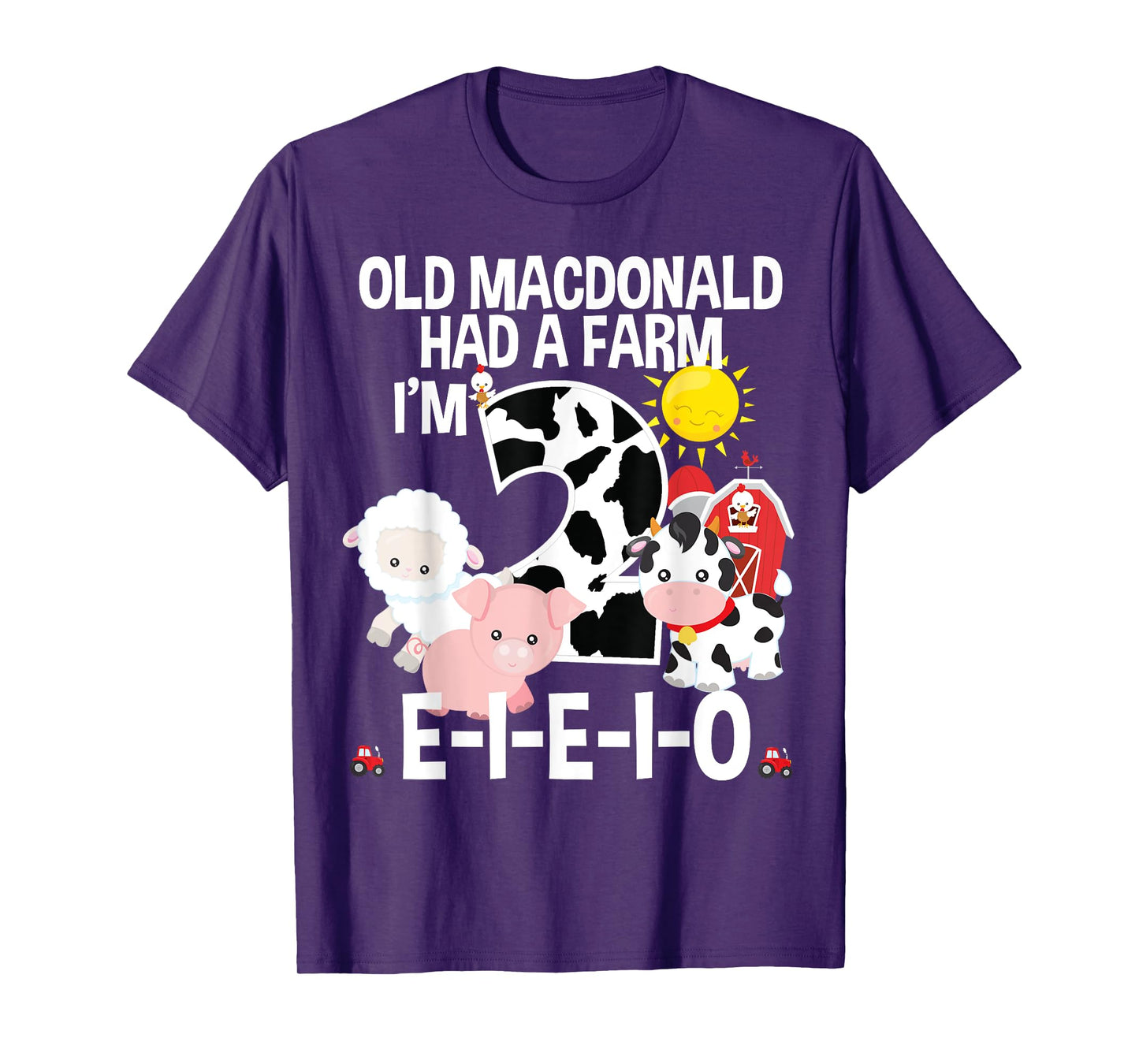Toddler Kids Old MacDonald 2nd Birthday Party Nursery Song T-Shirt