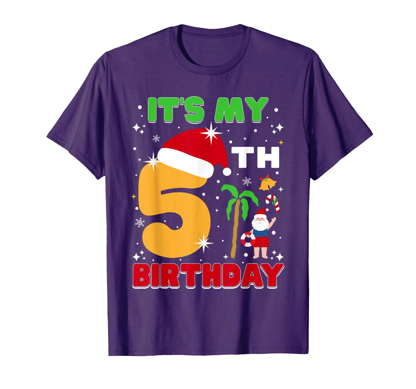 It's My 5th Birthday Summer Xmas 5 Years Old Kids Girls Boys T-Shirt