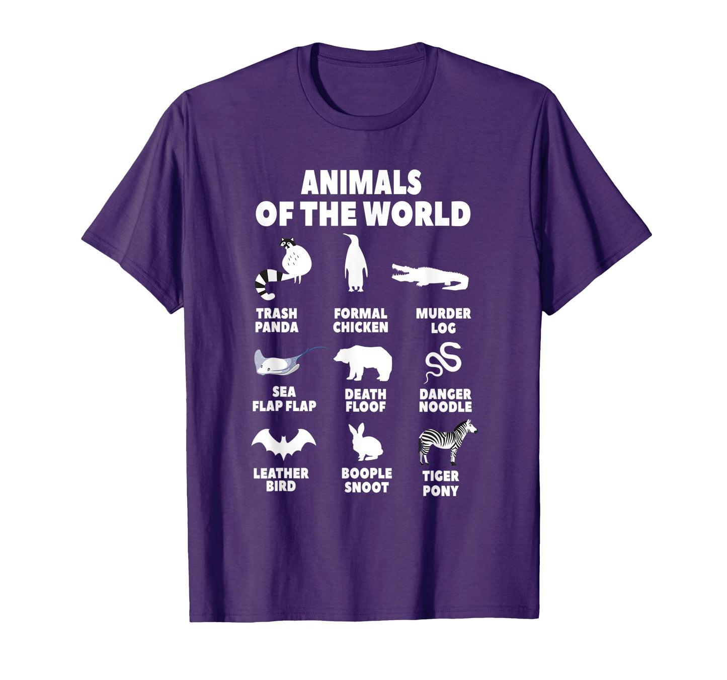 Animals Of The World Biology Wildlife Gift T-Shirt
