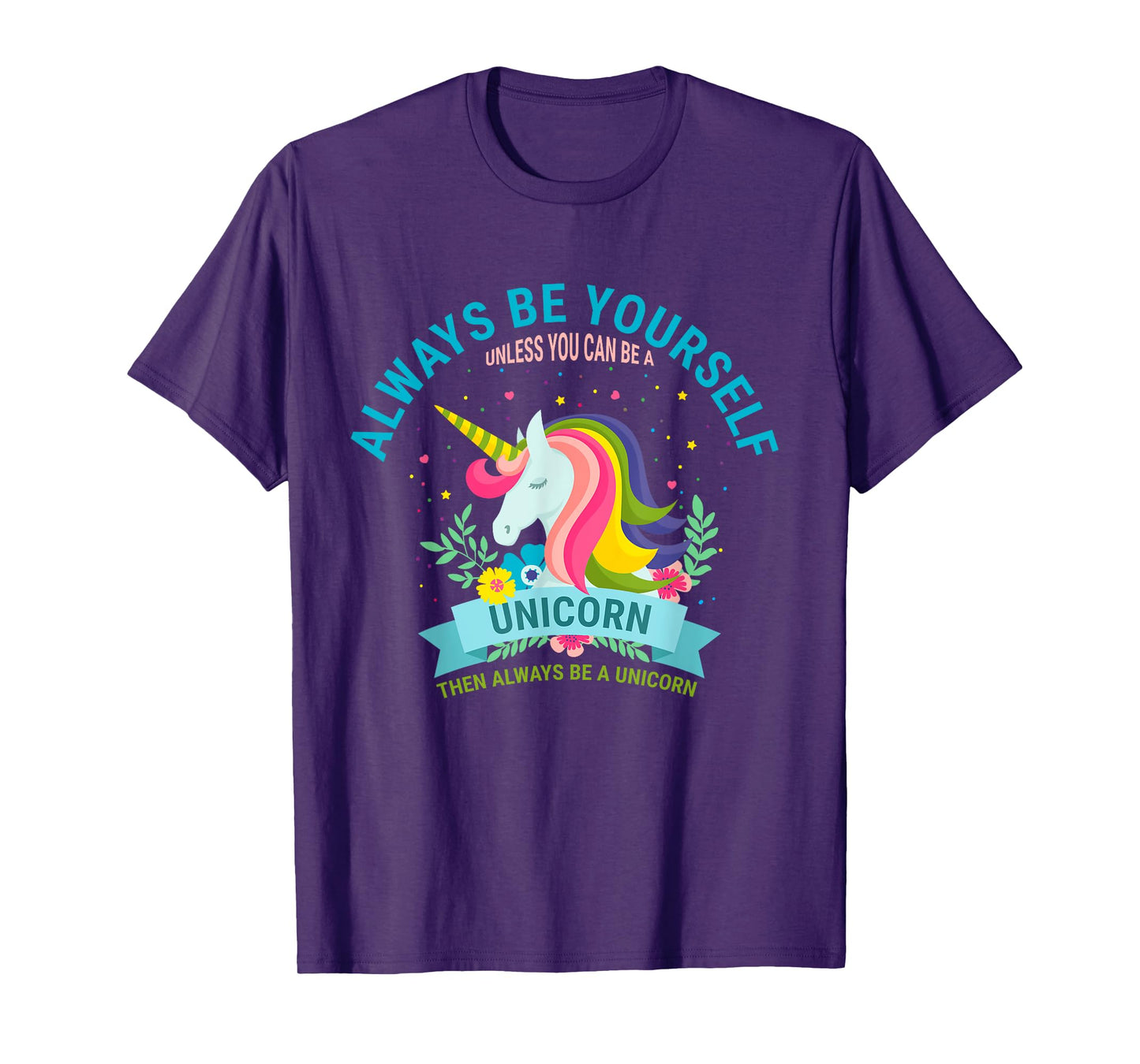 Cute Always Be Yourself Unicorn Girls T Shirt T-Shirt