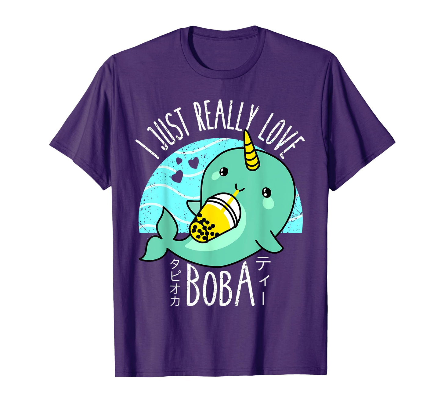 I Just Really Love Boba Japanese Kawaii Anime Narwhal Gifts T-Shirt