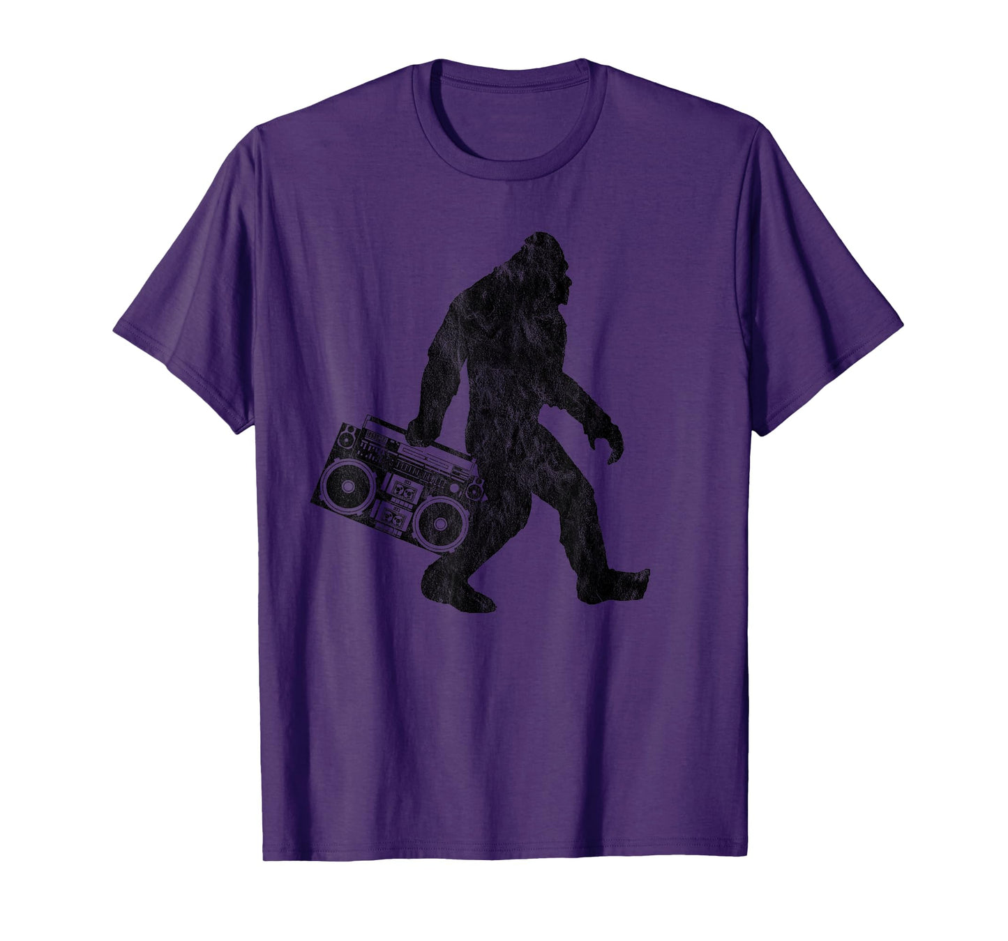 Retro Bigfoot Boom Box Radio Silhouette Graphic T-Shirt