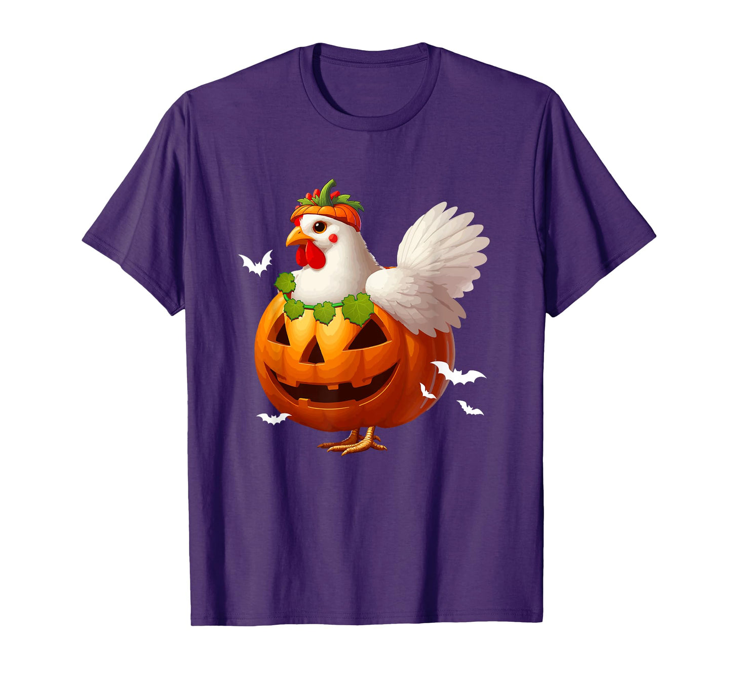 Chicken Cosplay Carved Pumpkin Halloween Costume Farmer Kids T-Shirt