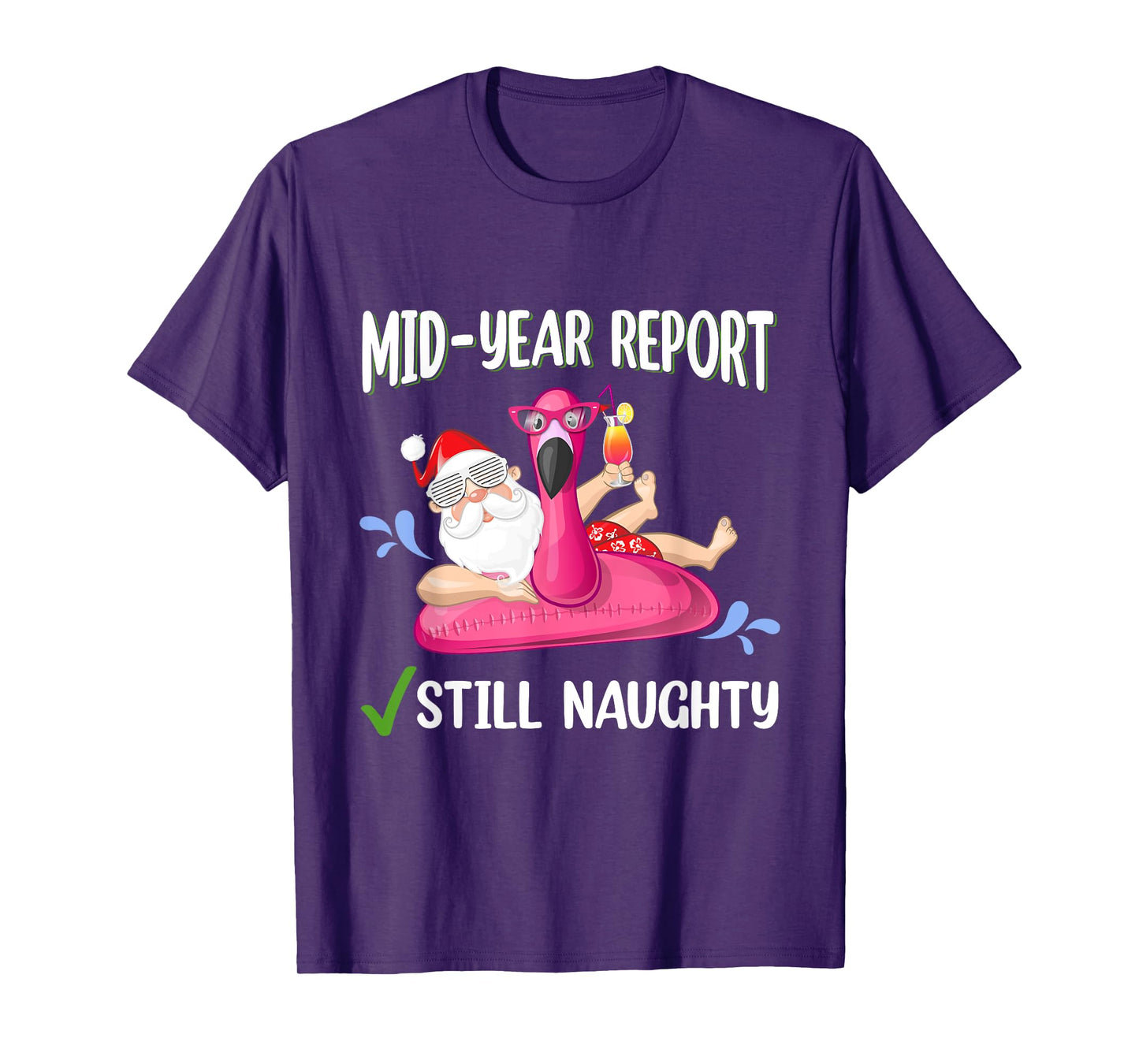 Women Men Mid Year Report Santa Christmas in July T-Shirt