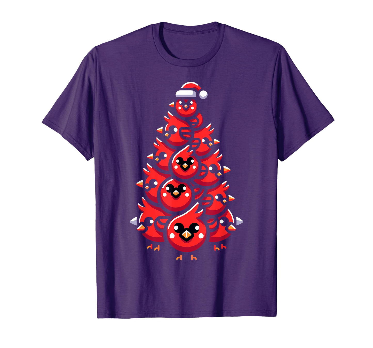 Cardinal Birds Christmas Tree Funny Cardinal Birds Xmas T-Shirt