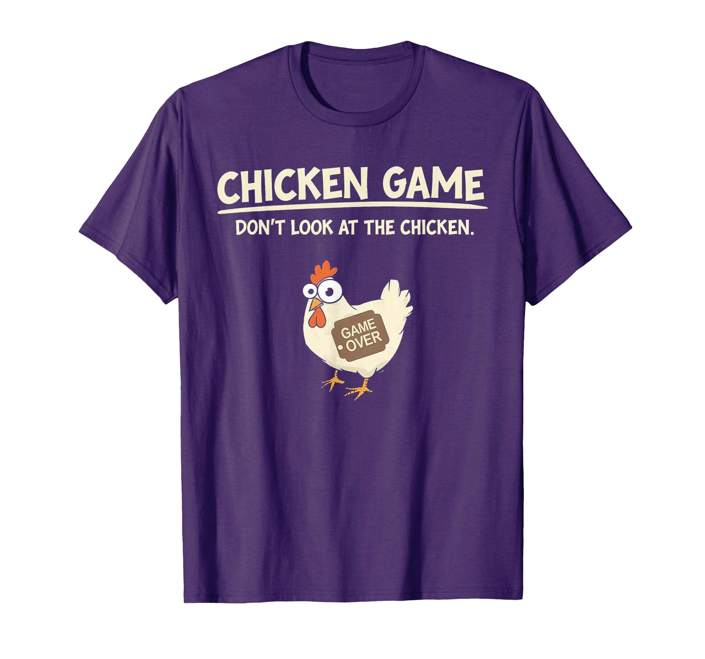 Funny Chicken Game Design LTD Unisex T-Shirt Chicken Game: Don't Look at the Chicken Black Small