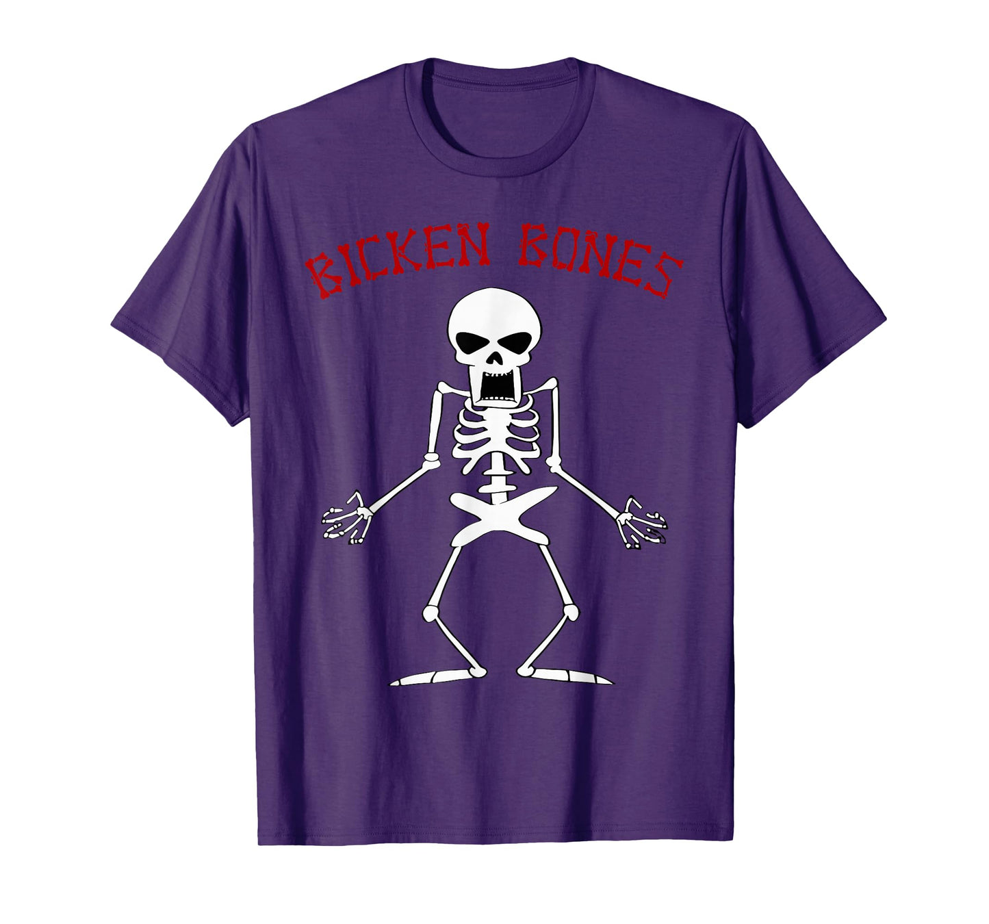 Bicken Bones Skeleton Halloween Funny Bones Love Women Men T-Shirt