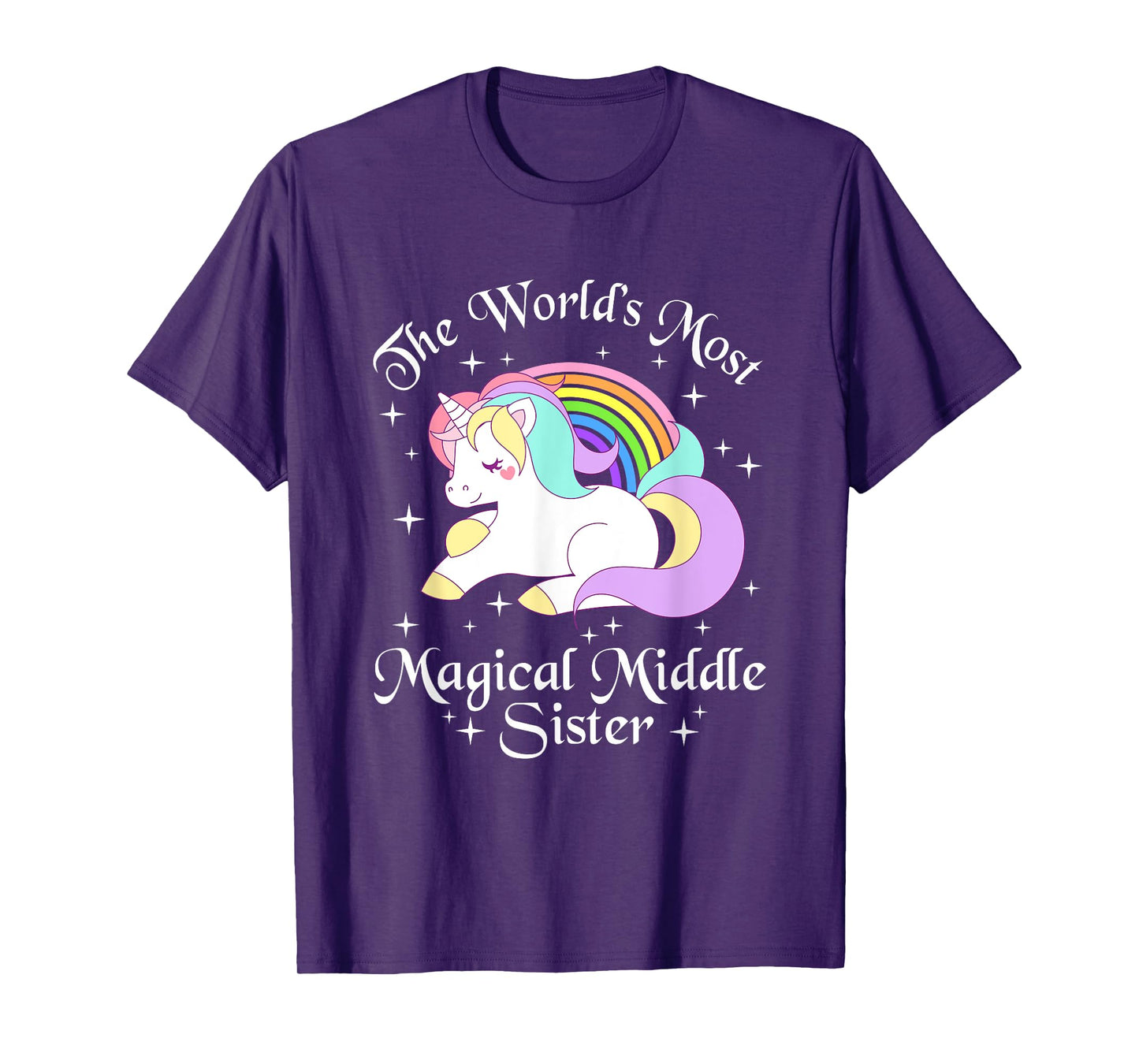 Magical Middle Sister T-Shirt Unicorn Sister Gifts Girls Tee T-Shirt