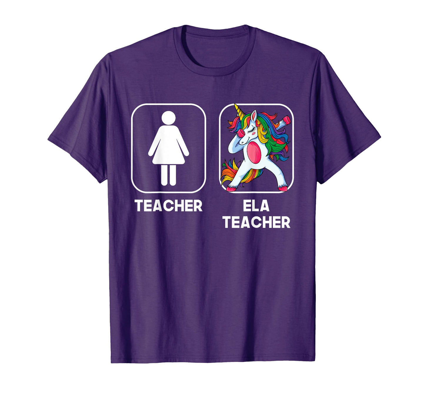 ELA Teacher Funny Gift Dabbing Unicorn Teacher Women T-Shirt