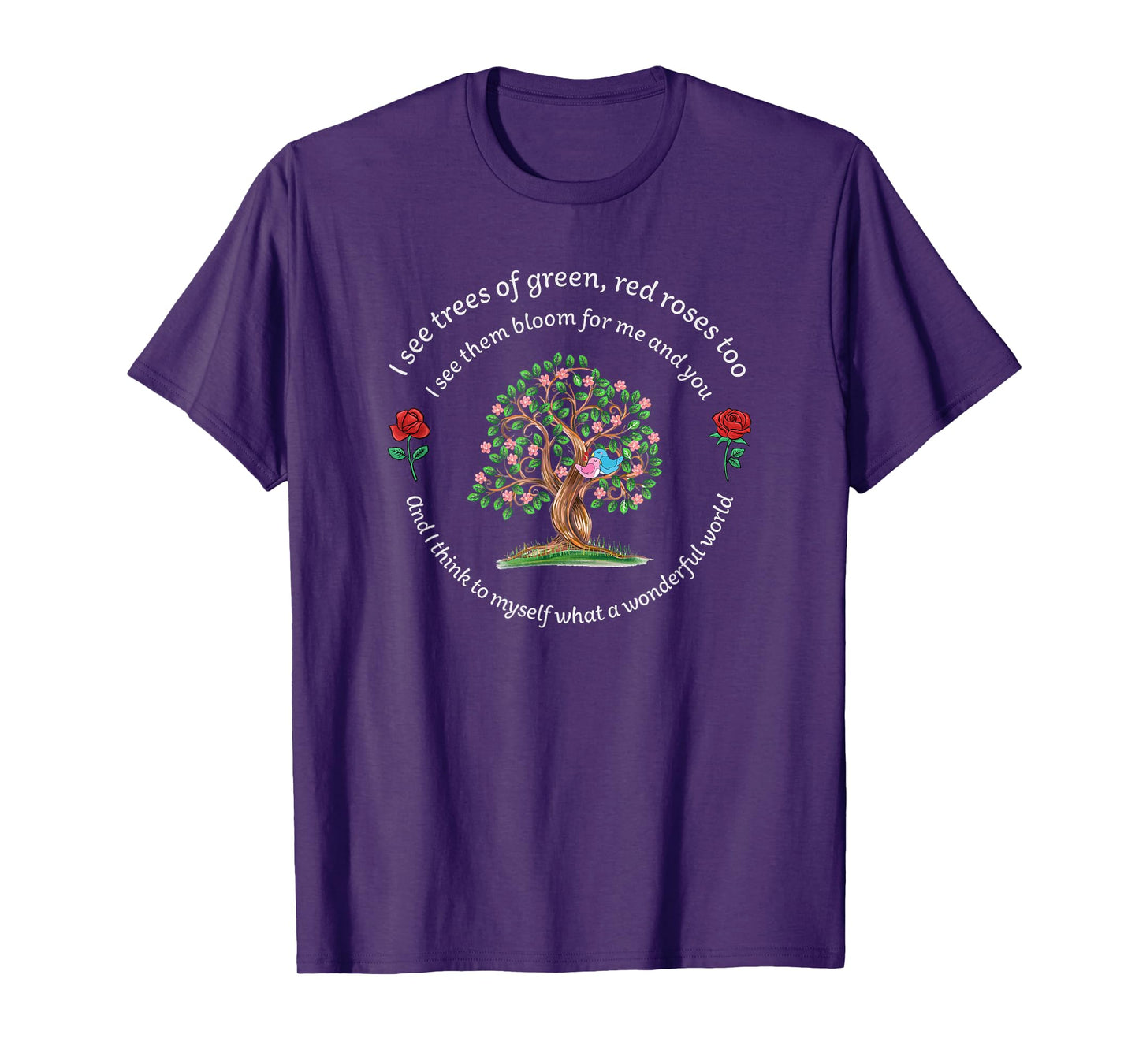 What a Wonderful World - Tree Bloom Birds in Love T-Shirt