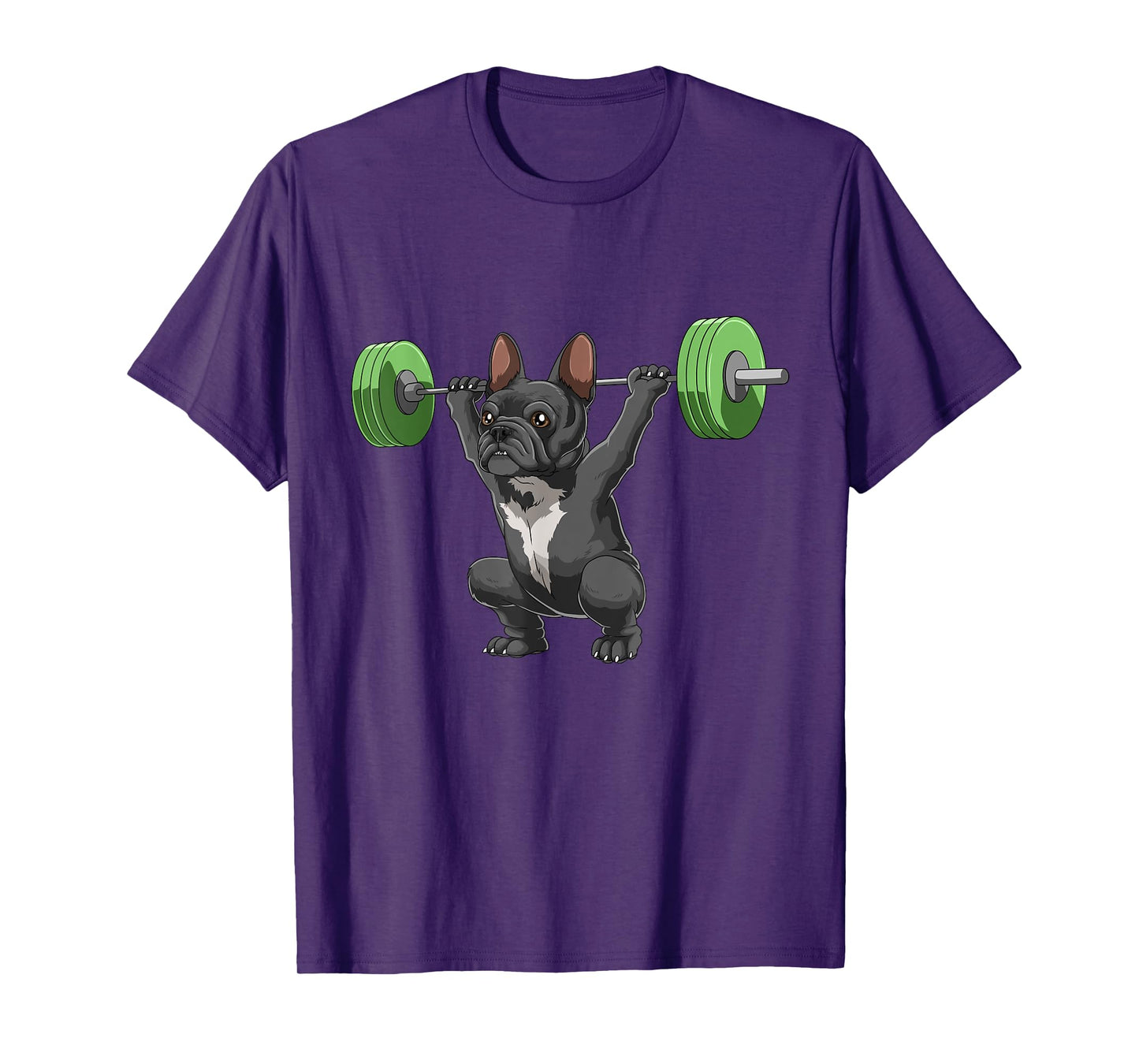 Funny French Bulldog Weightlifting and Bodybuilding T-Shirt for Men Women Girls Kids