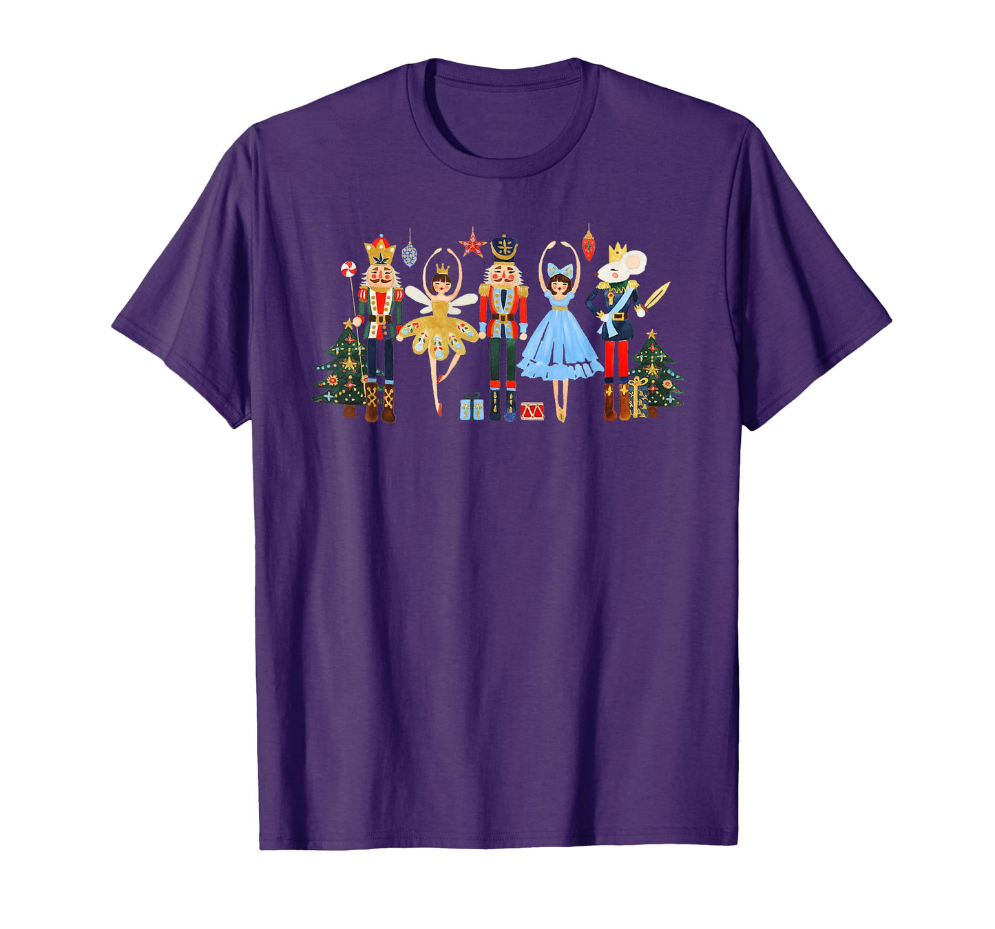 Retro Nutcracker Ballet Christmas Tree Shirts For Women Girl T-Shirt