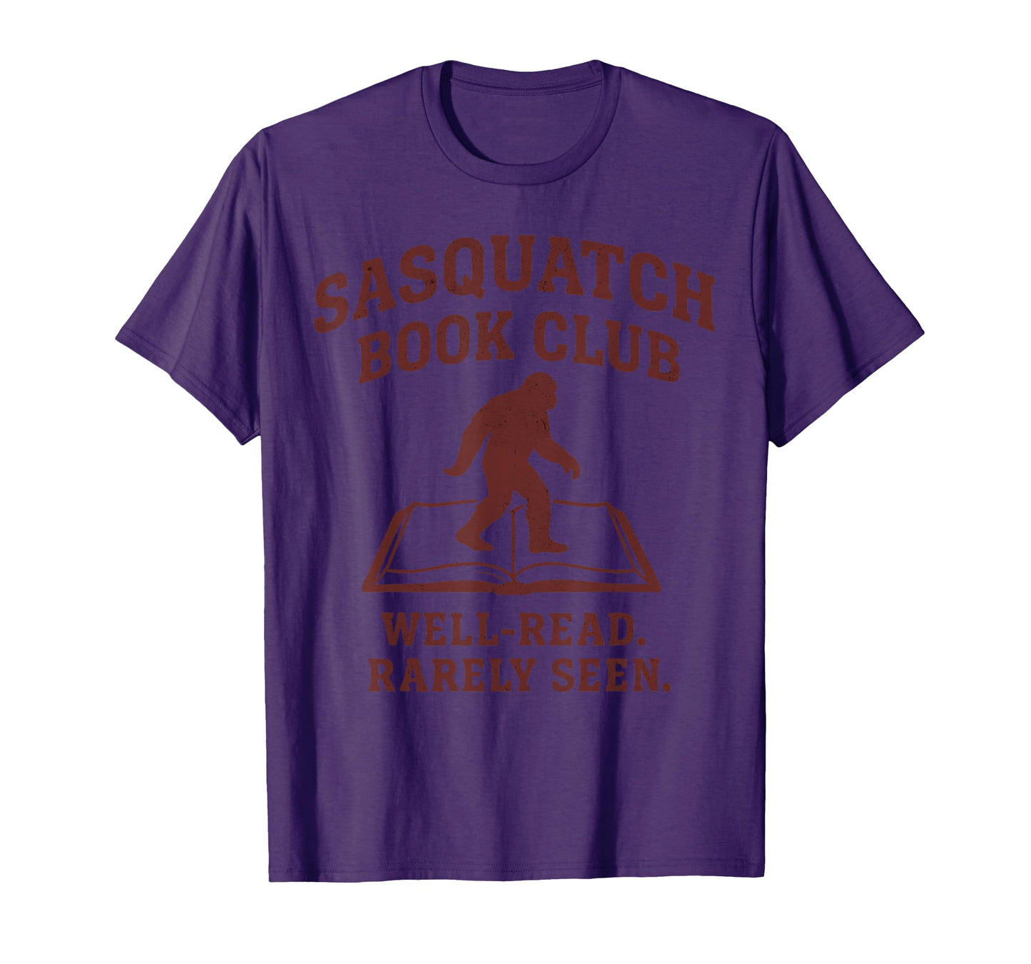 Sasquatch Book Club Funny Bigfoot Reading Cryptid Vintage T-Shirt