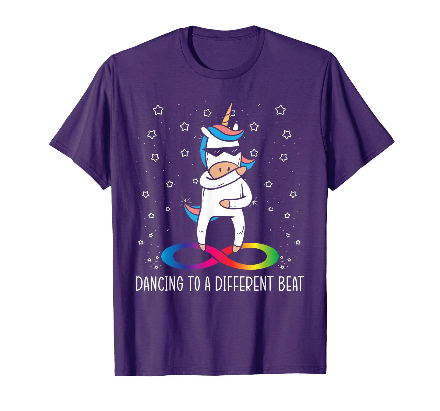 Dancing To A Different Beat Neurodiversity Unicorn Rainbow T-Shirt