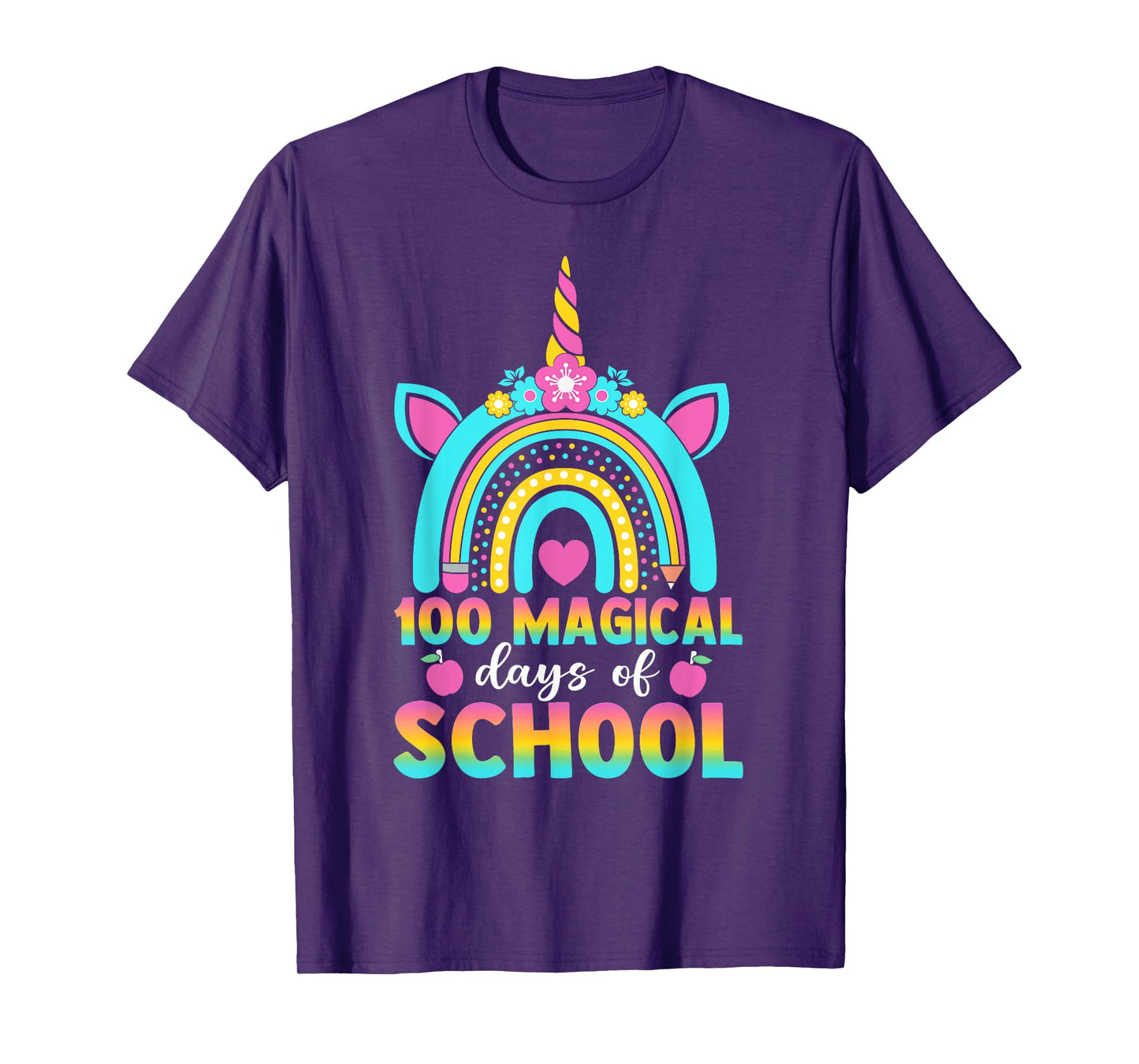 100th Day of School Unicorn 100 Magical Days Teacher Girls T-Shirt