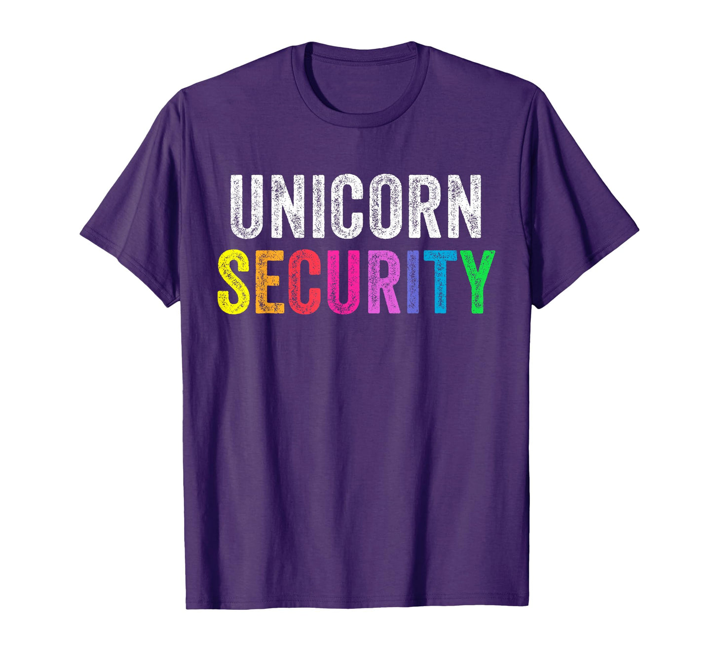 Dad Mom Daughter Adult Costume Unicorn Security T-Shirt