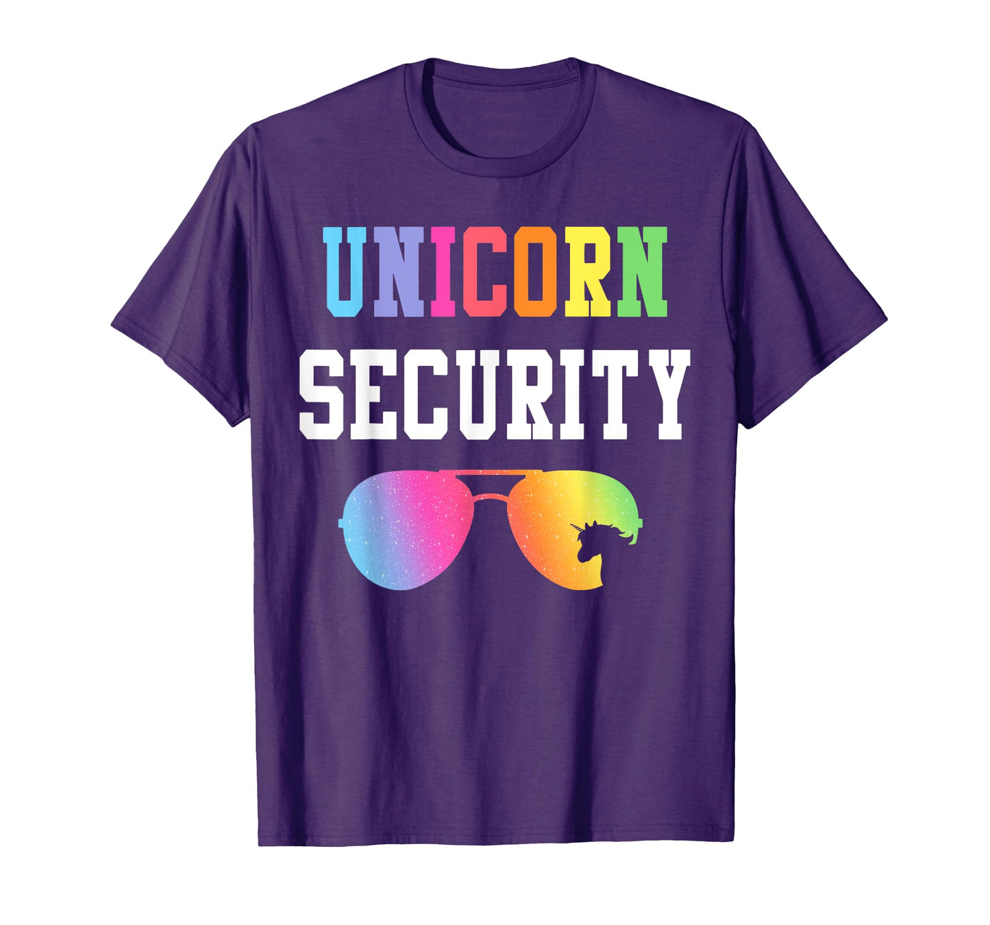 Family Birthday Unicorn Security Halloween Costume Dad Mom T-Shirt