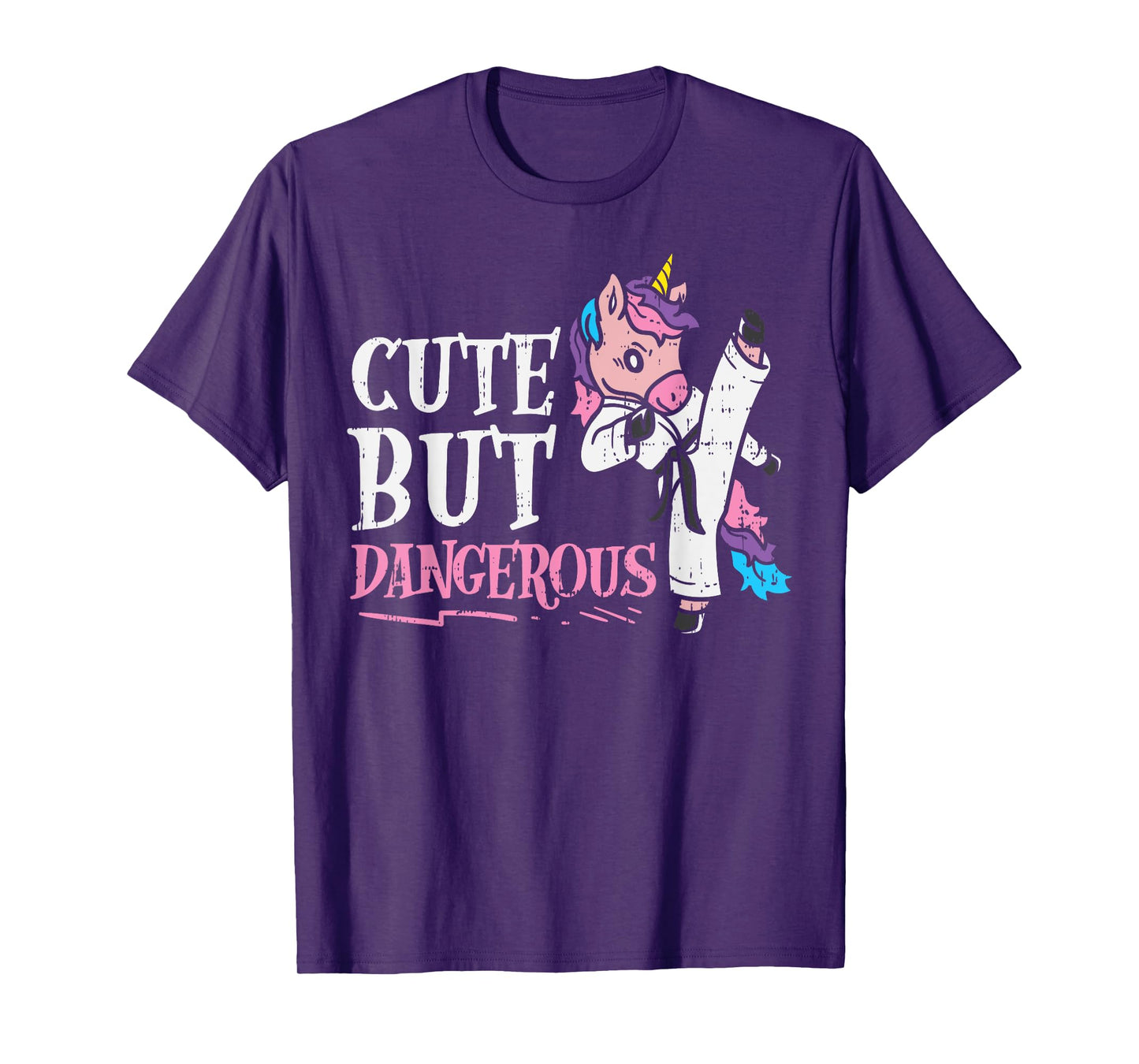 Unicorn Cute But Dangerous Karate Taekwondo Girls Gift T-Shirt