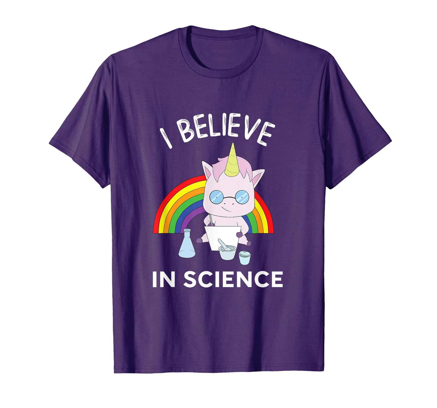 Unicorn Scientist I Believe In Science Funny T-Shirt T-Shirt