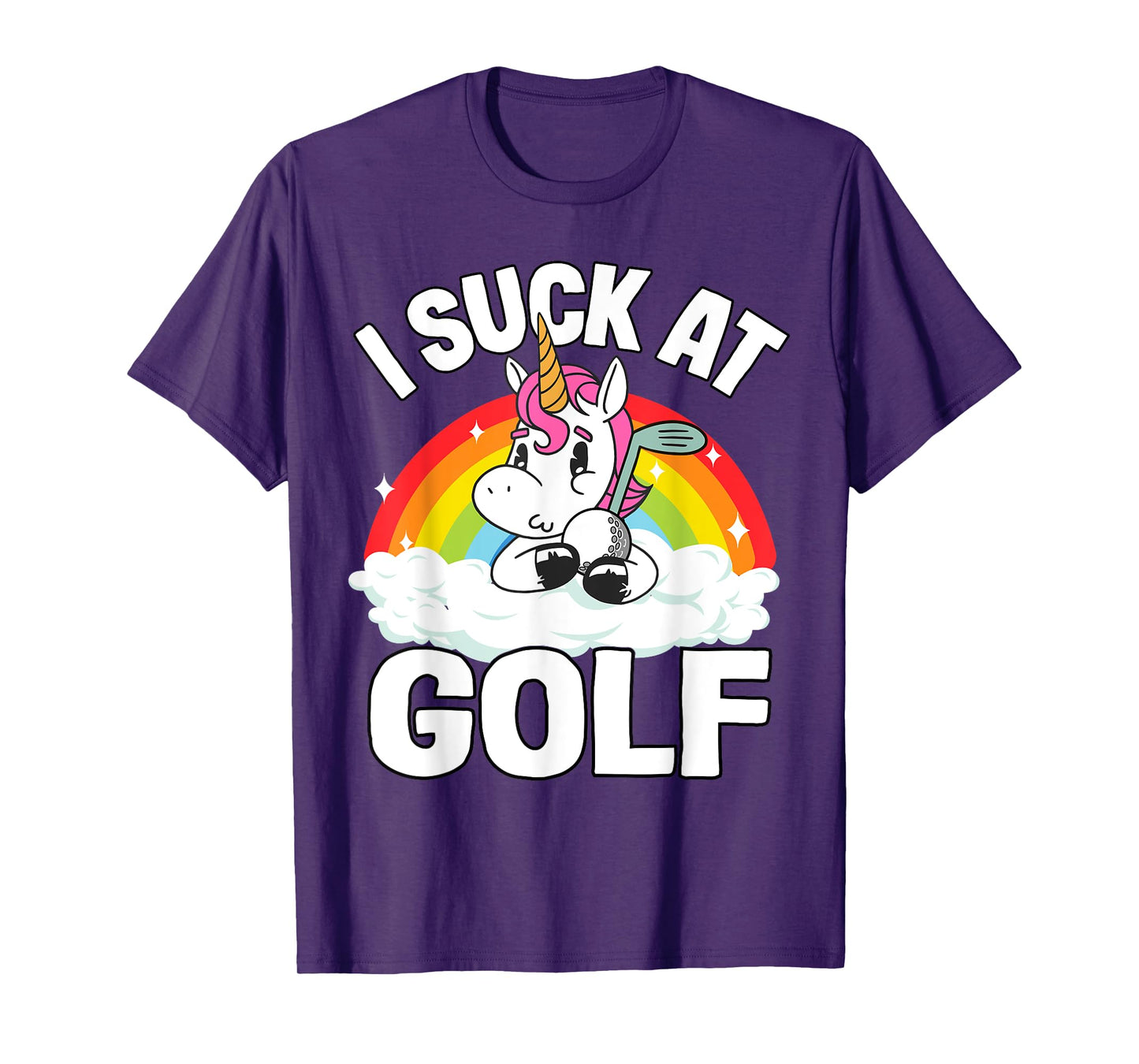 I Suck At Golf Funny Golf Loser Unicorn Sarcastic Golfing T-Shirt
