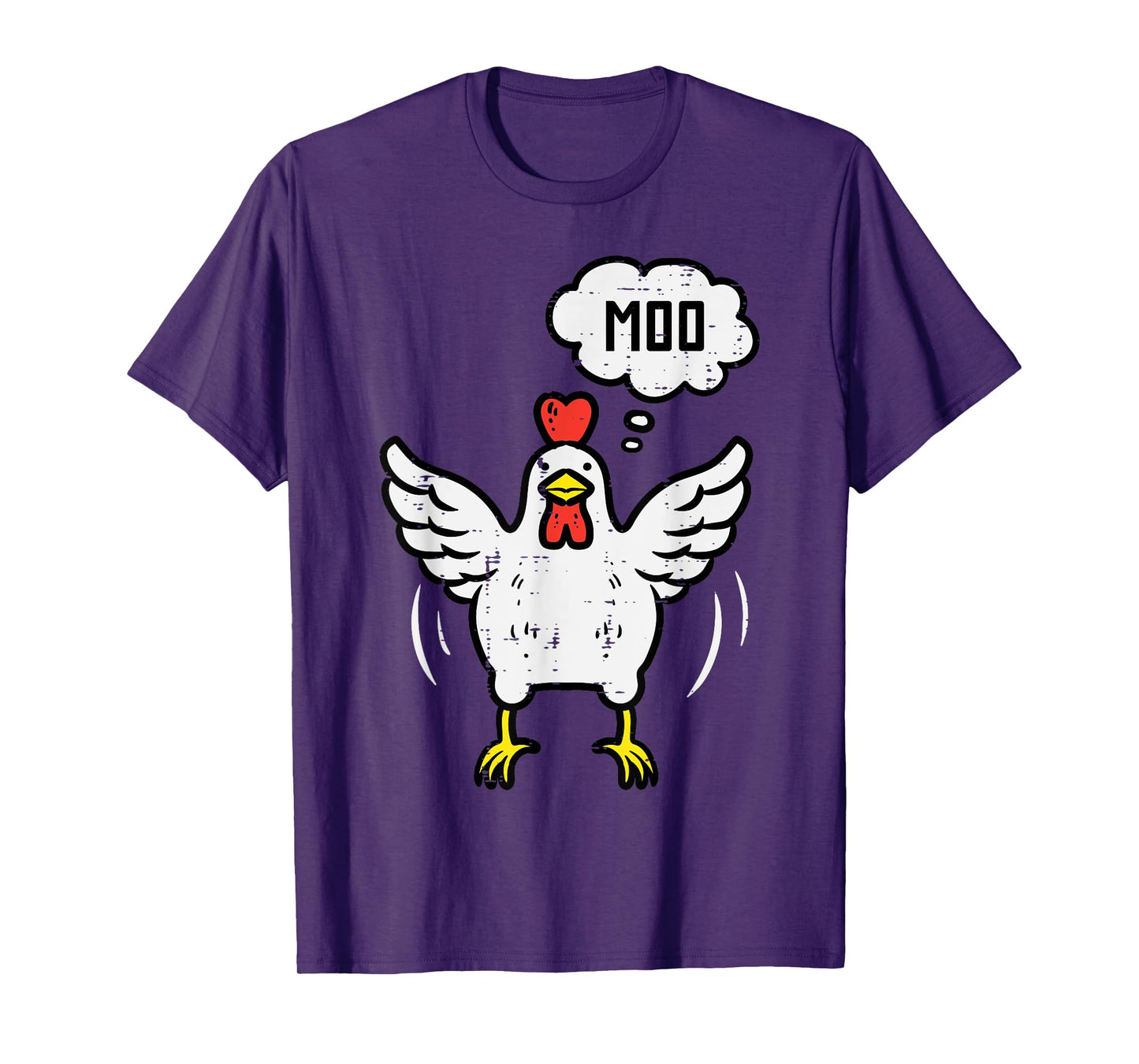 Chicken Cow Moo Funny Farm Animal Hen Farmer Men Women Kids T-Shirt