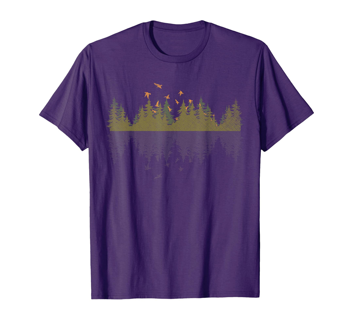 Bird Outdoors Forest Nature Trees Wildlife Reflection Forest T-Shirt