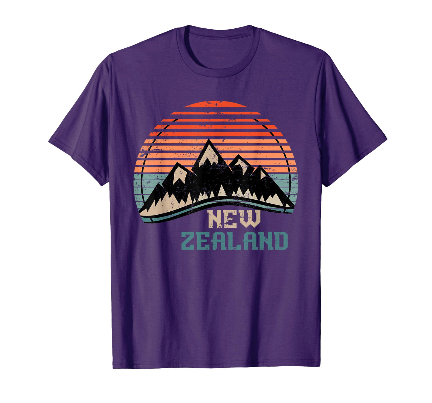 Retro Mountains New Zealand T-Shirt